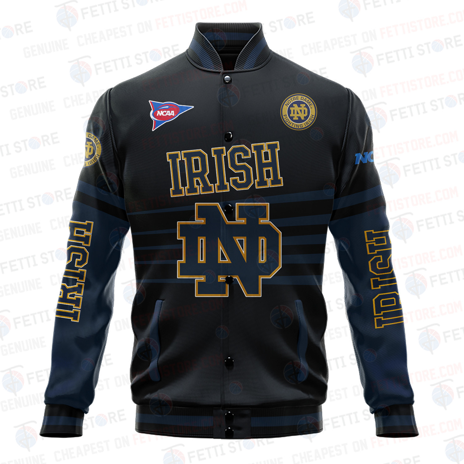 Notre Dame Fighting Irish - AOP Varsity Jacket V1 - Famjoys Notre Dame Fighting Irish - AOP Varsity Jacket V1 - Famjoys