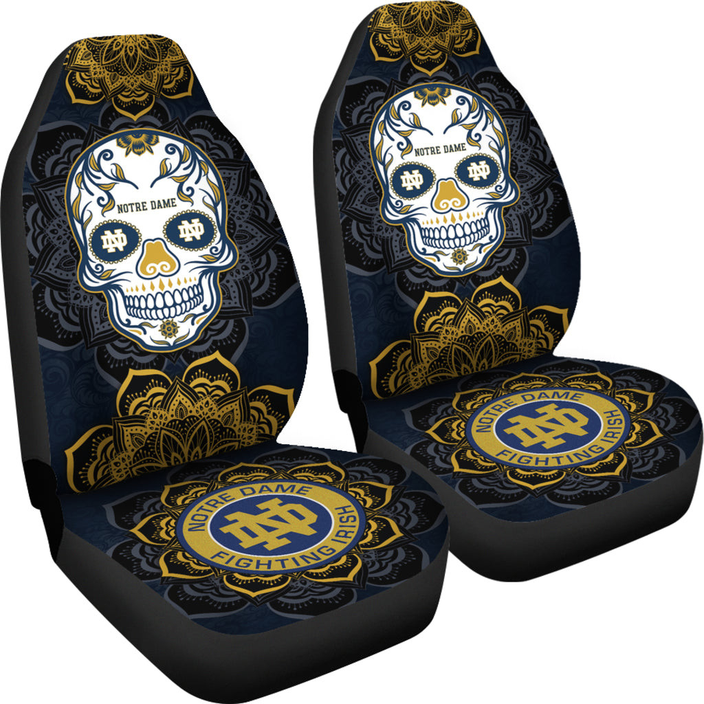 Notre Dame Fighting Irish Car Seat Covers Skull Mandala Ph221109-25 - Famjoys Notre Dame Fighting Irish Car Seat Covers Skull Mandala Ph221109-25 - Famjoys
