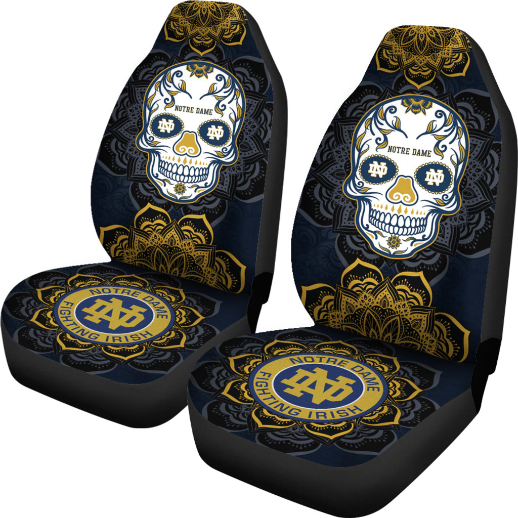 Notre Dame Fighting Irish Car Seat Covers Skull Mandala Ph221109-25 - Famjoys Notre Dame Fighting Irish Car Seat Covers Skull Mandala Ph221109-25 - Famjoys