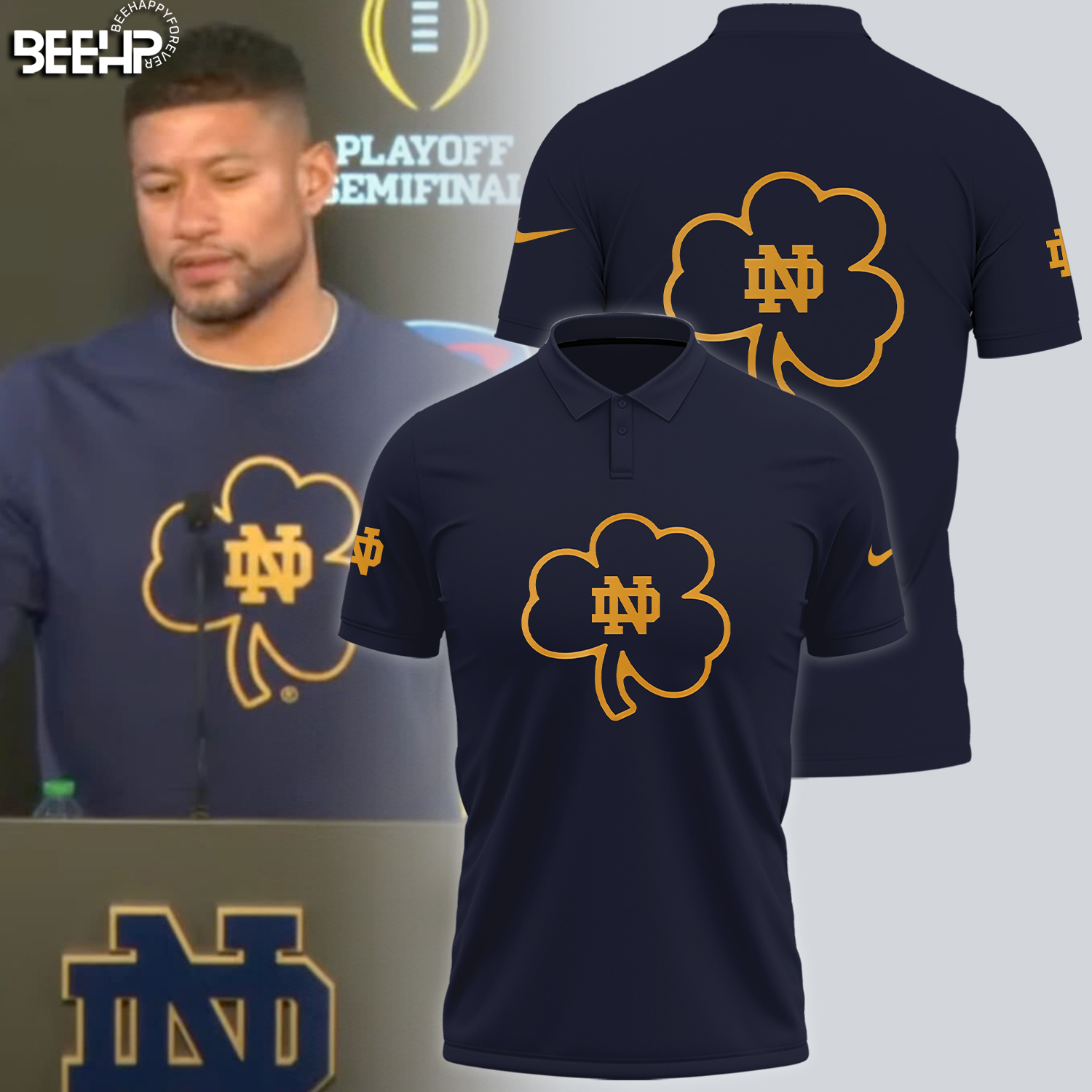 Notre Dame Fighting Irish Coach Marcus Freeman CLOVER Shirt - Famjoys Notre Dame Fighting Irish Coach Marcus Freeman CLOVER Shirt - Famjoys