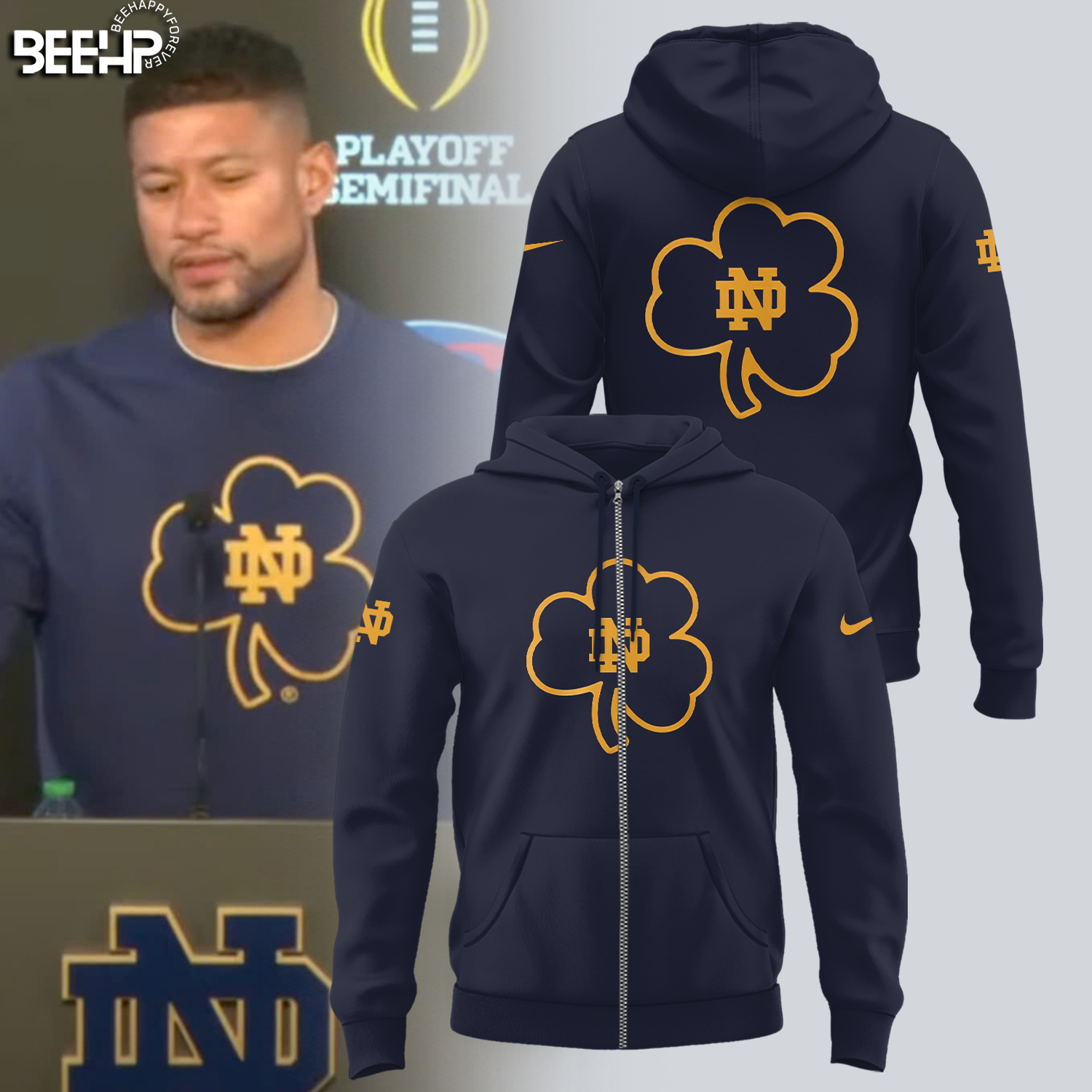 Notre Dame Fighting Irish Coach Marcus Freeman CLOVER Shirt - Famjoys Notre Dame Fighting Irish Coach Marcus Freeman CLOVER Shirt - Famjoys
