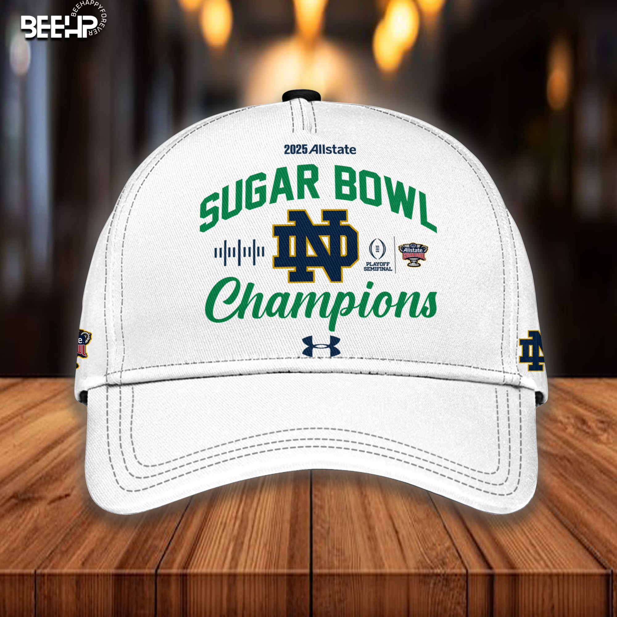 Notre Dame Fighting Irish College Football Playoff 2025 Sugar Bowl Champions Cap - Famjoys Notre Dame Fighting Irish College Football Playoff 2025 Sugar Bowl Champions Cap - Famjoys