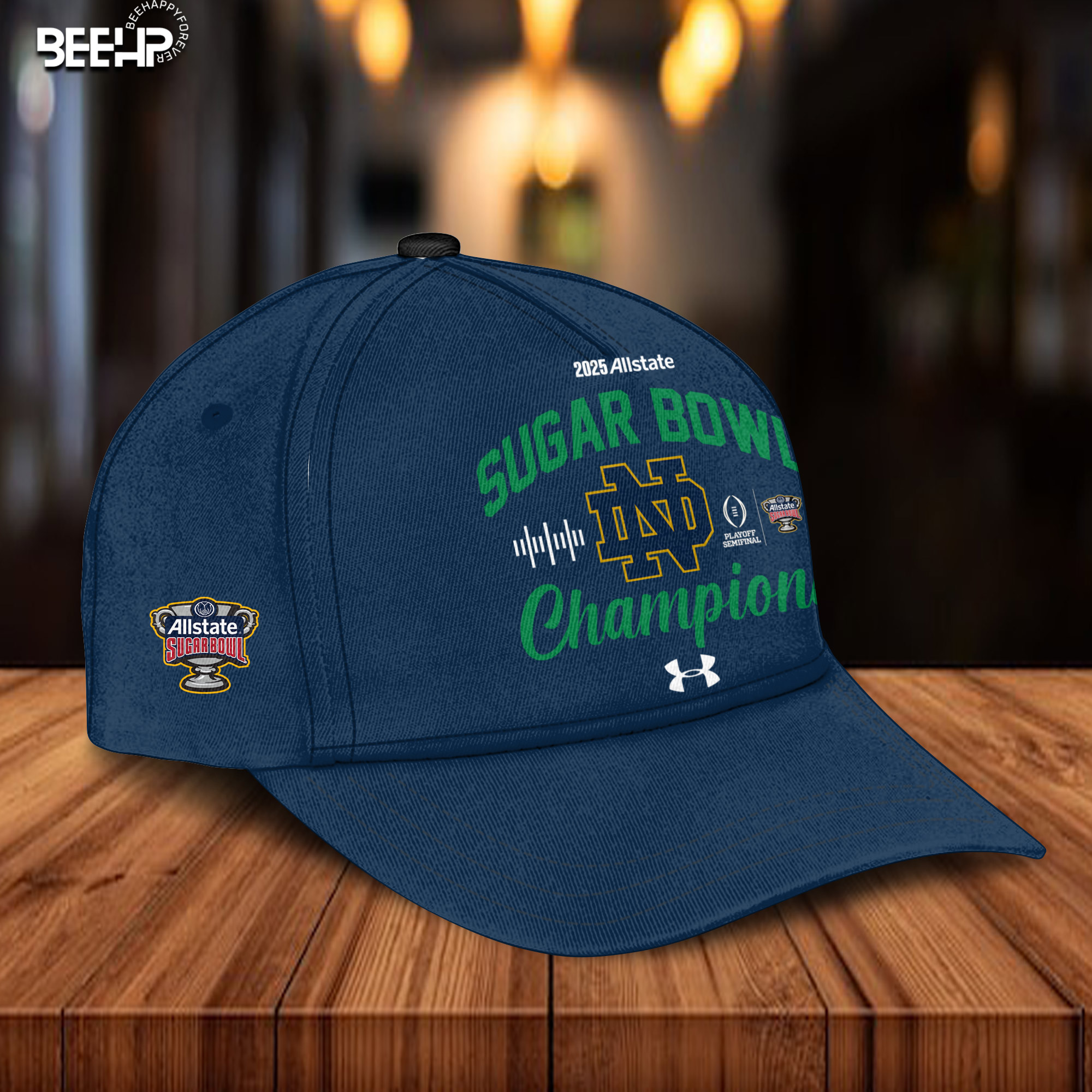 Notre Dame Fighting Irish College Football Playoff 2025 Sugar Bowl Champions Cap - Famjoys Notre Dame Fighting Irish College Football Playoff 2025 Sugar Bowl Champions Cap - Famjoys