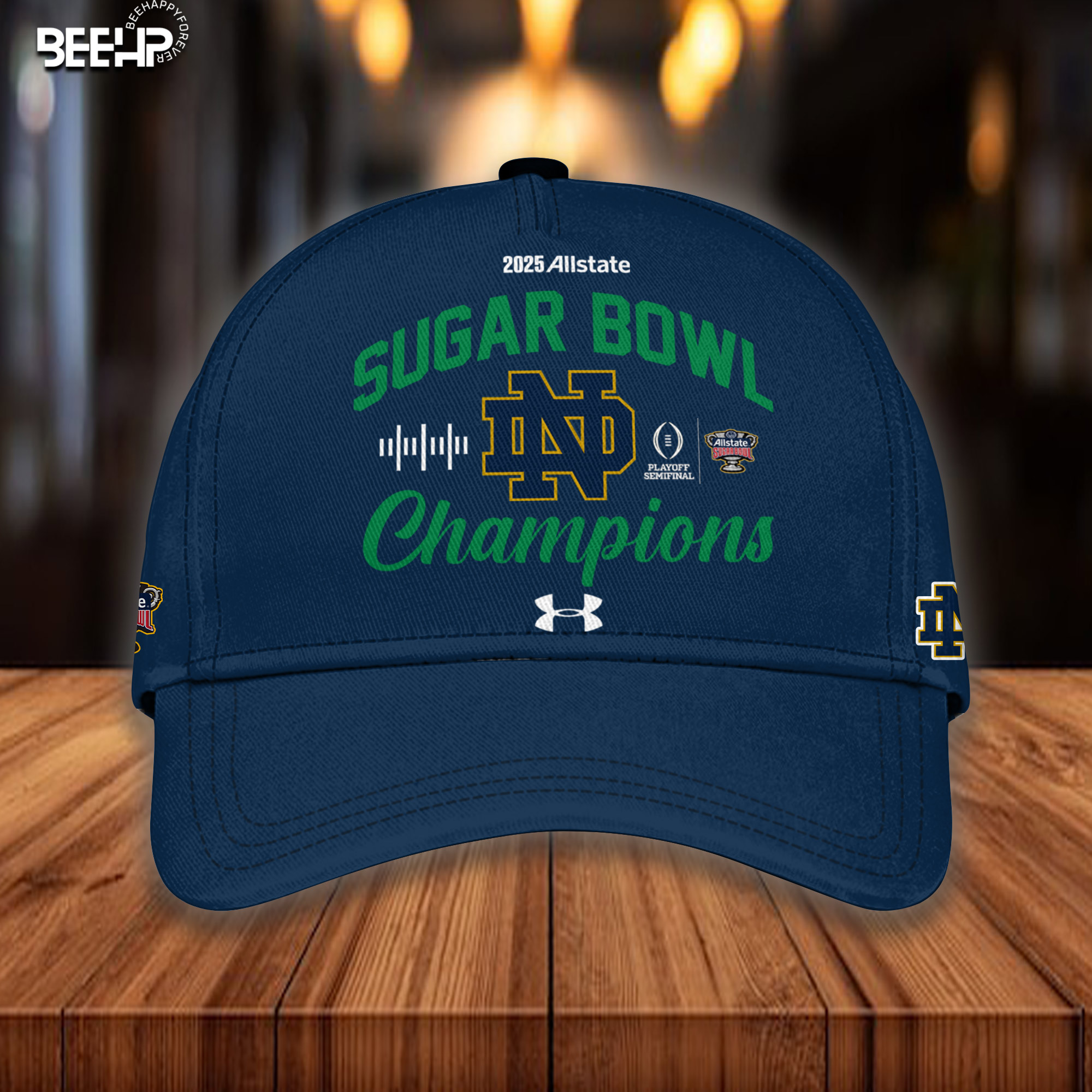 Notre Dame Fighting Irish College Football Playoff 2025 Sugar Bowl Champions Cap - Famjoys Notre Dame Fighting Irish College Football Playoff 2025 Sugar Bowl Champions Cap - Famjoys
