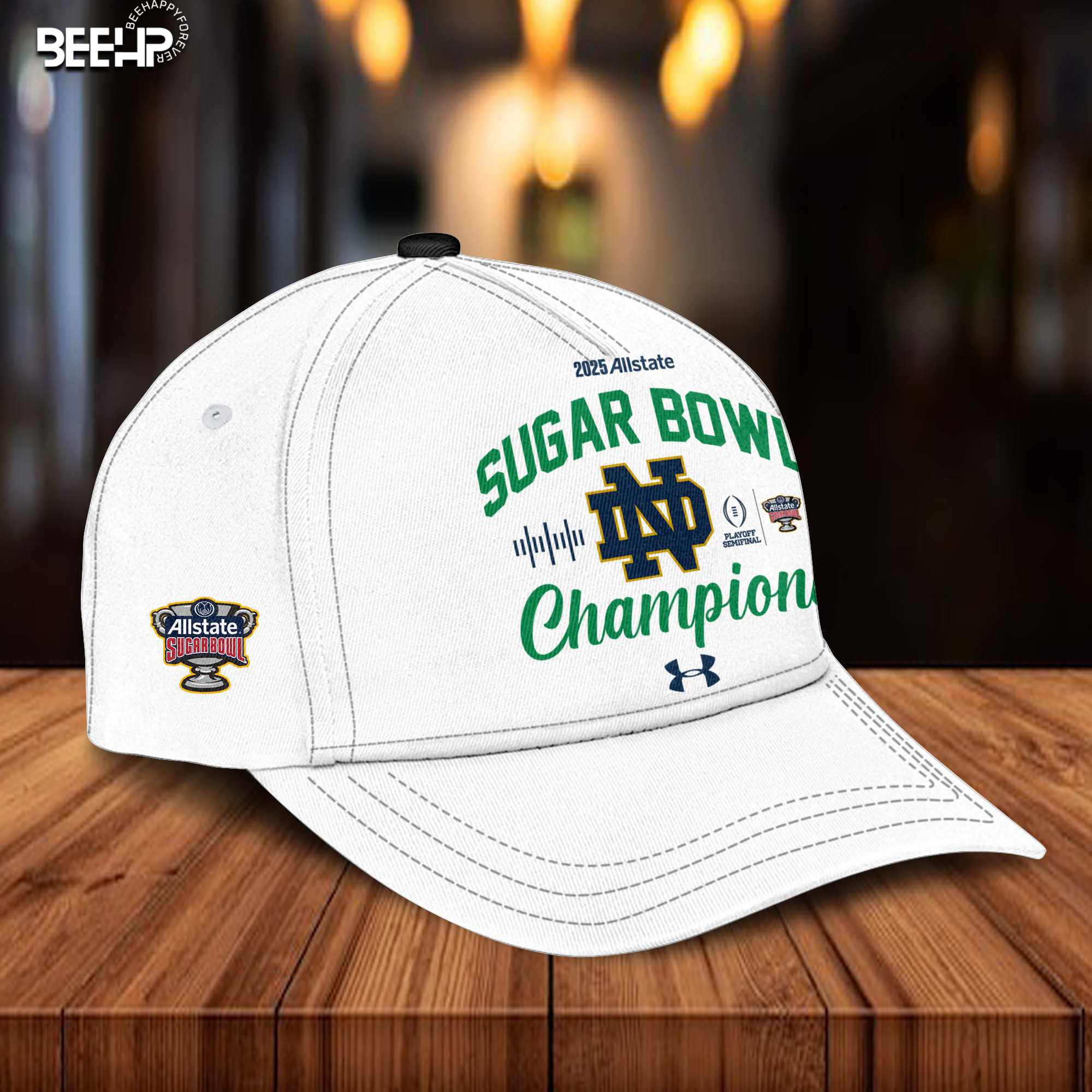 Notre Dame Fighting Irish College Football Playoff 2025 Sugar Bowl Champions Cap - Famjoys Notre Dame Fighting Irish College Football Playoff 2025 Sugar Bowl Champions Cap - Famjoys