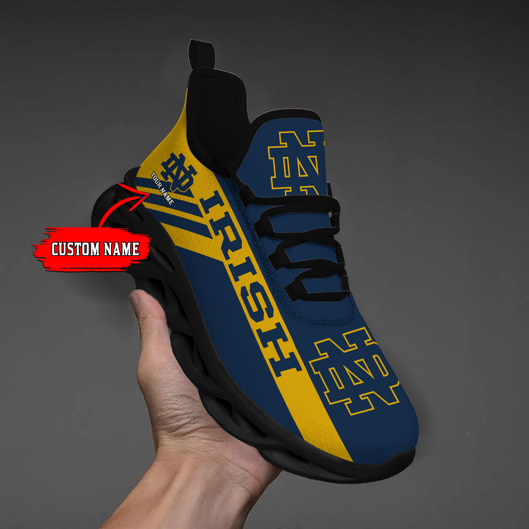 Notre Dame Fighting Irish Custom Name PERSONALIZED MAX SOUL SHOES DS004 - Famjoys Notre Dame Fighting Irish Custom Name PERSONALIZED MAX SOUL SHOES DS004 - Famjoys