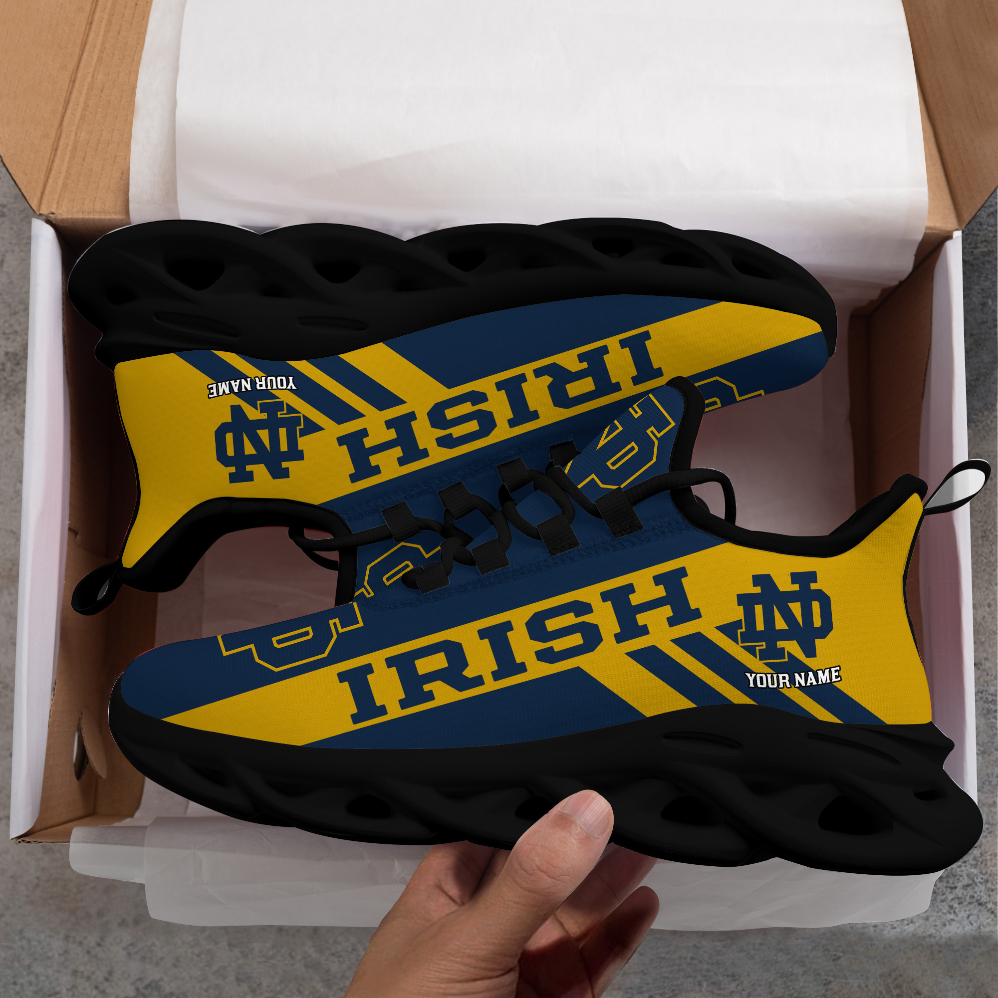 Notre Dame Fighting Irish Custom Name PERSONALIZED MAX SOUL SHOES DS004 - Famjoys Notre Dame Fighting Irish Custom Name PERSONALIZED MAX SOUL SHOES DS004 - Famjoys