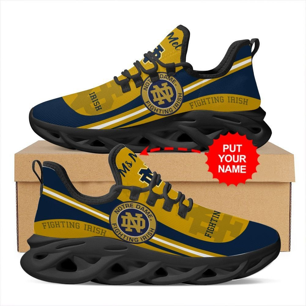 Notre Dame Fighting Irish Custom Name Personalized Max Soul Sneakers Shoes - Famjoys Notre Dame Fighting Irish Custom Name Personalized Max Soul Sneakers Shoes - Famjoys