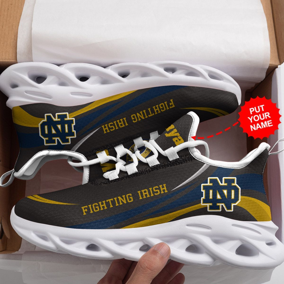 Notre Dame Fighting Irish Custom Personalized Max Soul Sneakers Shoes - Famjoys Notre Dame Fighting Irish Custom Personalized Max Soul Sneakers Shoes - Famjoys