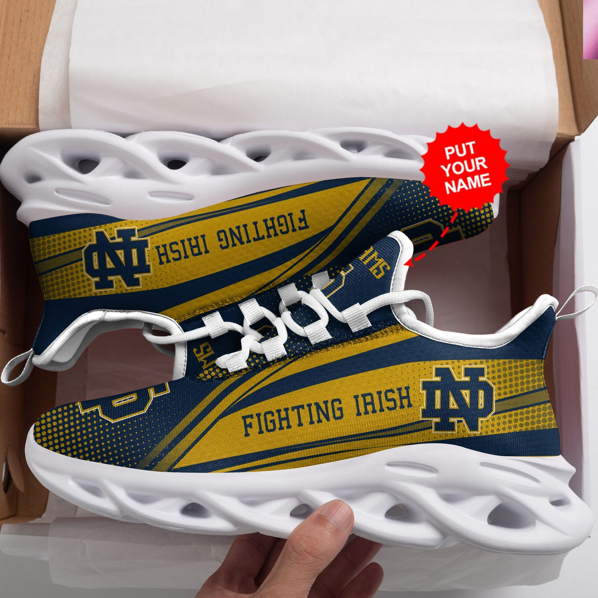 Notre Dame Fighting Irish Custom Personalized Max Soul Sneakers Shoes - Famjoys Notre Dame Fighting Irish Custom Personalized Max Soul Sneakers Shoes - Famjoys