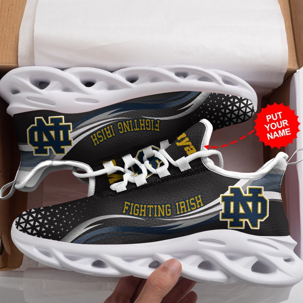 Notre Dame Fighting Irish Custom Personalized Max Soul Sneakers Shoes - Famjoys Notre Dame Fighting Irish Custom Personalized Max Soul Sneakers Shoes - Famjoys