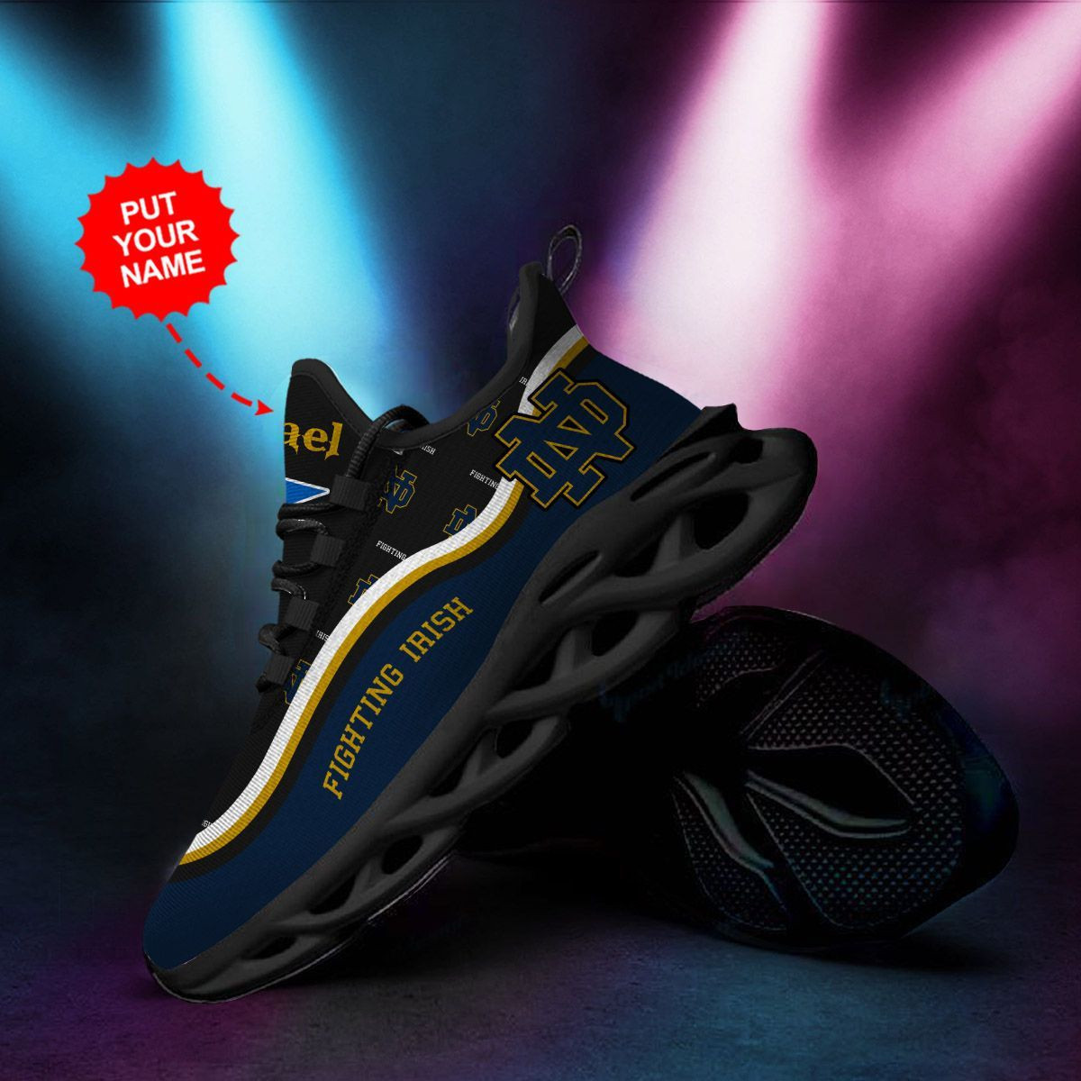 Notre Dame Fighting Irish Custom Personalized Max Soul Sneakers Shoes - Famjoys Notre Dame Fighting Irish Custom Personalized Max Soul Sneakers Shoes - Famjoys