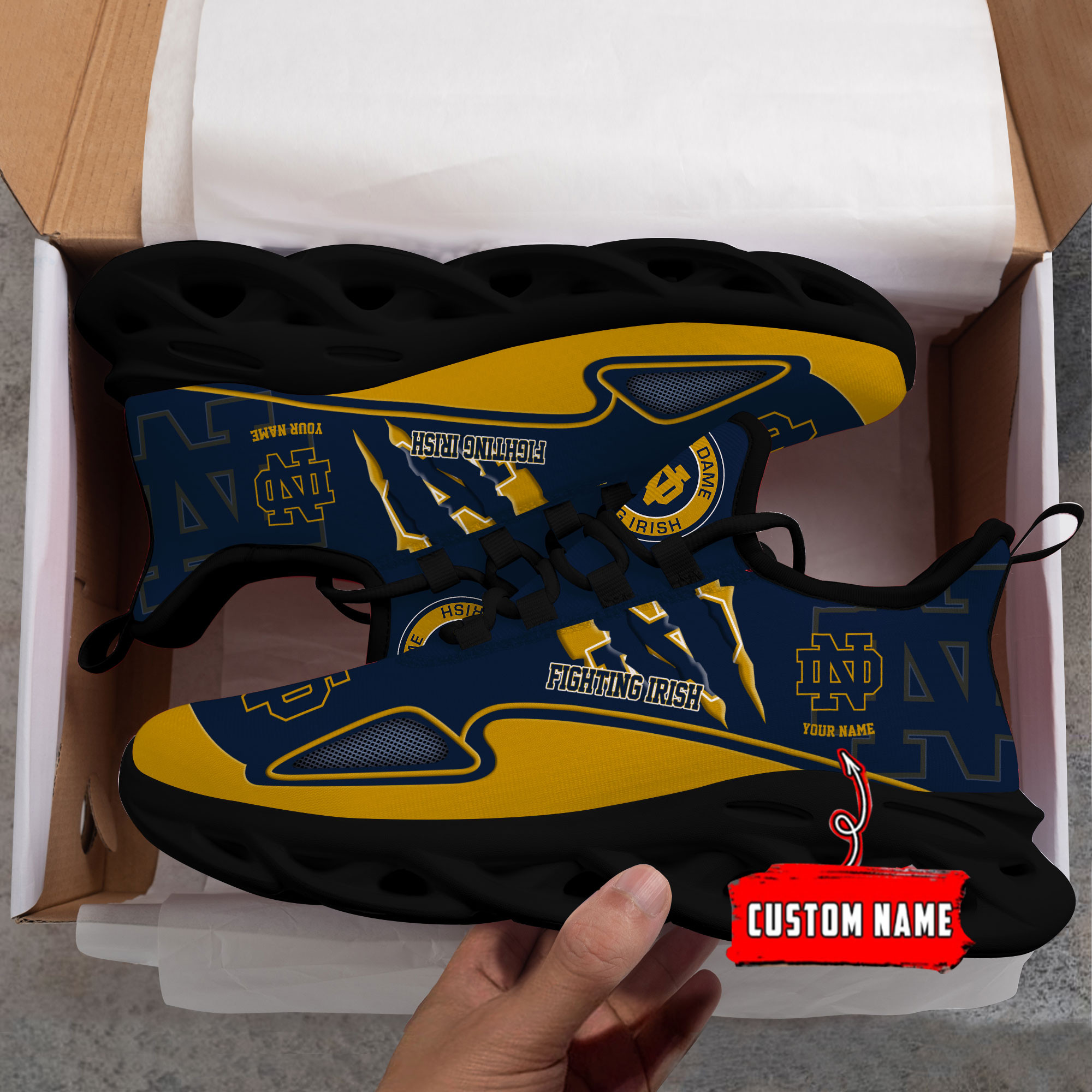 Notre Dame Fighting Irish Max Soul Shoes - Famjoys Notre Dame Fighting Irish Max Soul Shoes - Famjoys
