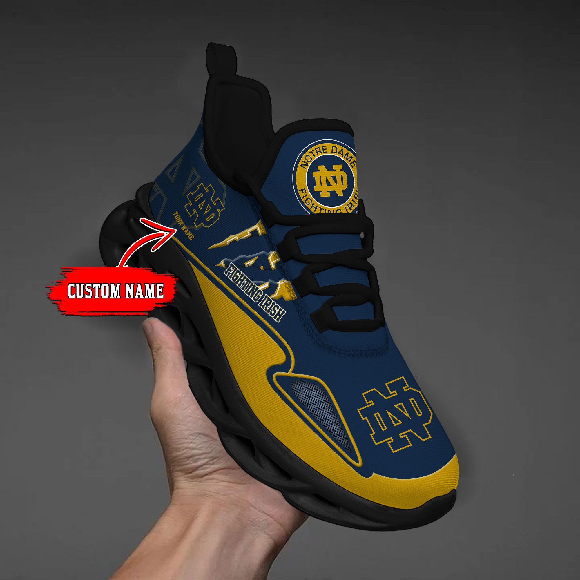 Notre Dame Fighting Irish Max Soul Shoes - Famjoys Notre Dame Fighting Irish Max Soul Shoes - Famjoys
