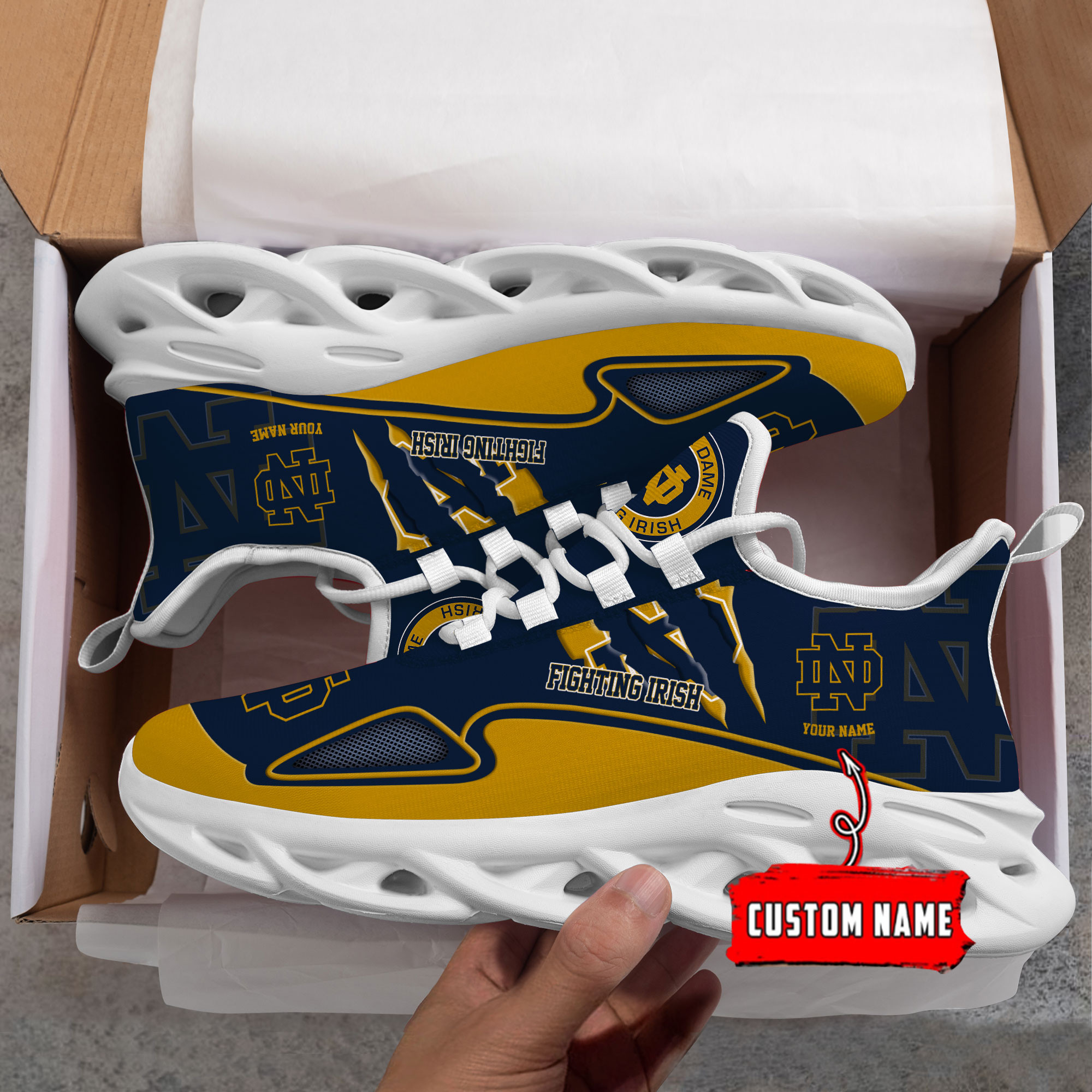 Notre Dame Fighting Irish Max Soul Shoes - Famjoys Notre Dame Fighting Irish Max Soul Shoes - Famjoys