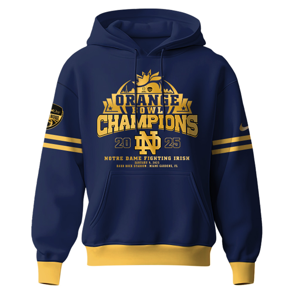 Notre Dame Fighting Irish Orange Bowl Champions Hoodie 2025 v2 - Famjoys Notre Dame Fighting Irish Orange Bowl Champions Hoodie 2025 v2 - Famjoys