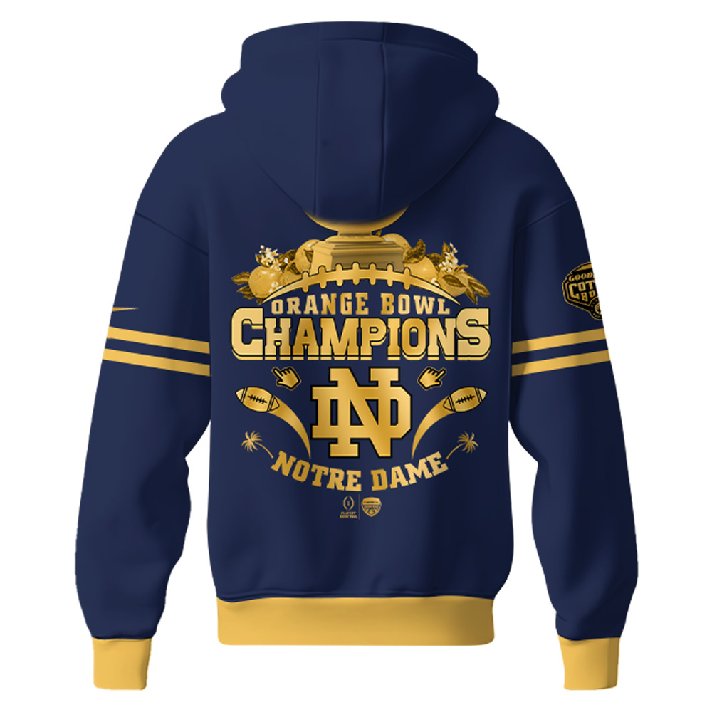 Notre Dame Fighting Irish Orange Bowl Champions Hoodie 2025 v2 - Famjoys Notre Dame Fighting Irish Orange Bowl Champions Hoodie 2025 v2 - Famjoys