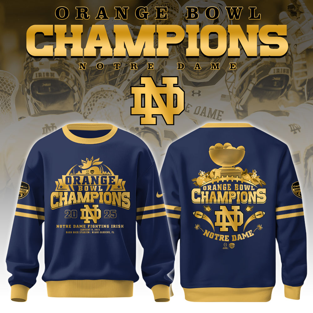 Notre Dame Fighting Irish   Orange Bowl Champions   Sweatshirt 2025 v2