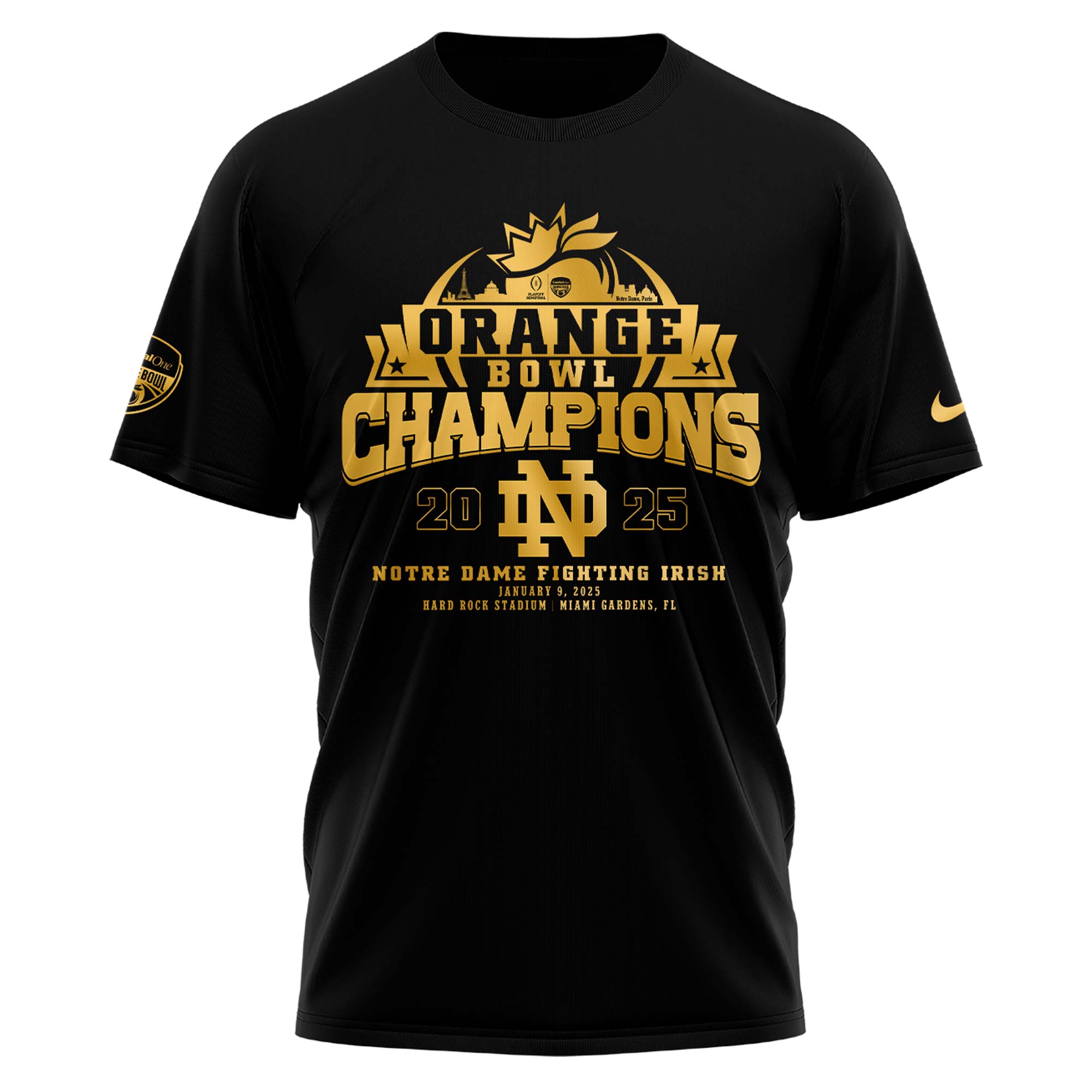 Notre Dame Fighting Irish Orange Bowl Champions Tshirt 2025 - Famjoys Notre Dame Fighting Irish Orange Bowl Champions Tshirt 2025 - Famjoys
