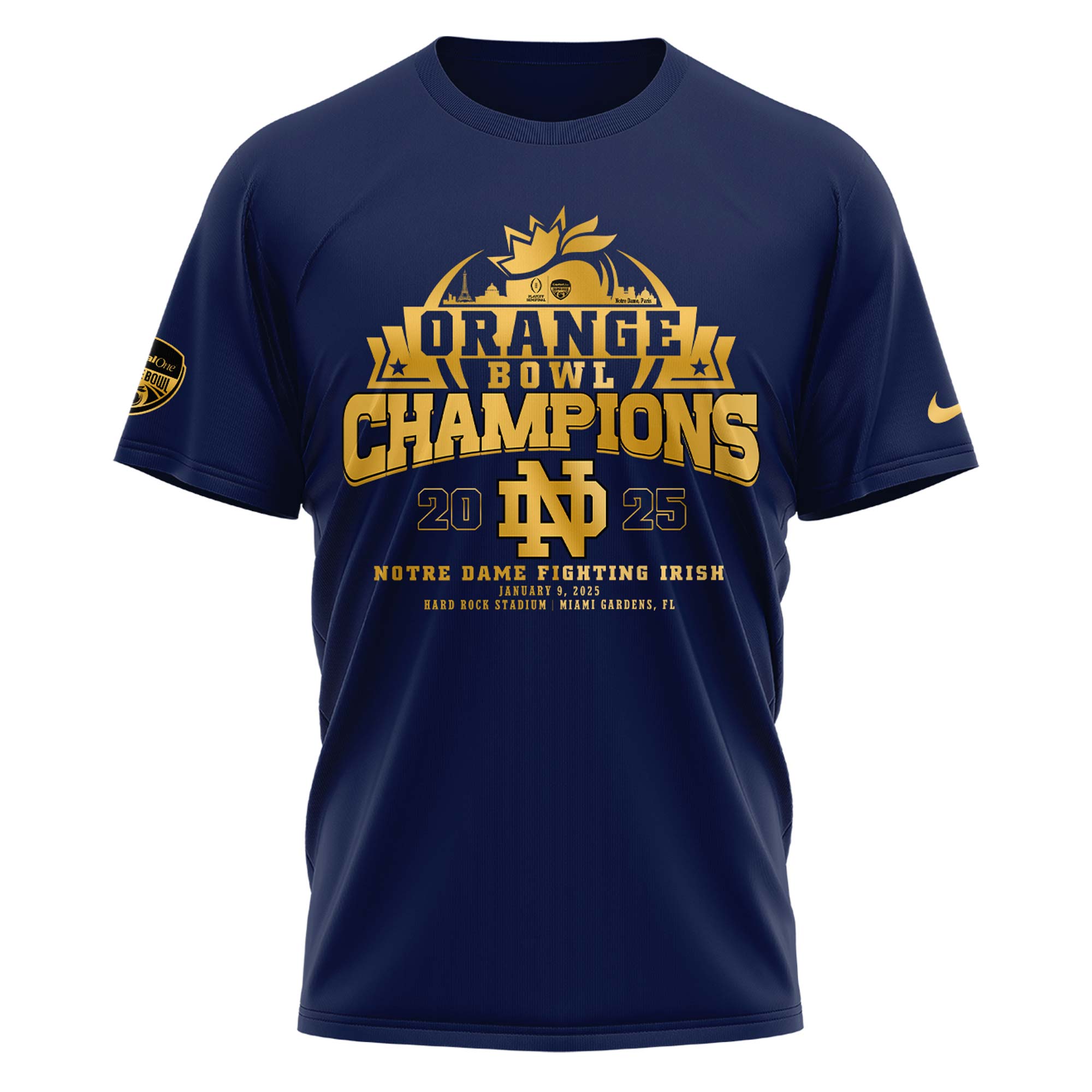 Notre Dame Fighting Irish Orange Bowl Champions Tshirt 2025 v2 - Famjoys Notre Dame Fighting Irish Orange Bowl Champions Tshirt 2025 v2 - Famjoys