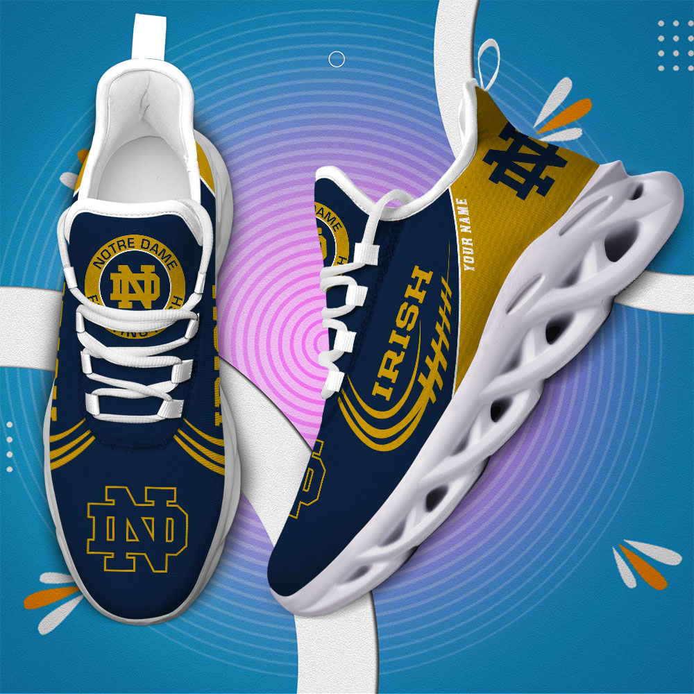 Notre Dame Fighting Irish PERSONALIZED MAX SOUL SHOES T1 - Famjoys Notre Dame Fighting Irish PERSONALIZED MAX SOUL SHOES T1 - Famjoys