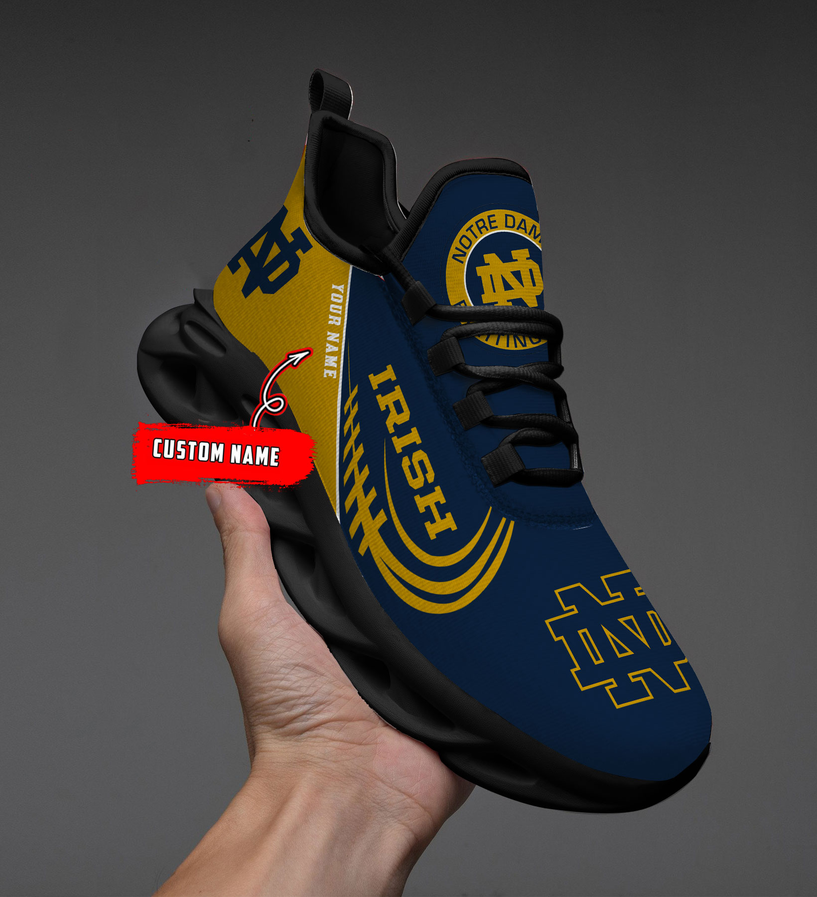 Notre Dame Fighting Irish PERSONALIZED MAX SOUL SHOES T1 - Famjoys Notre Dame Fighting Irish PERSONALIZED MAX SOUL SHOES T1 - Famjoys