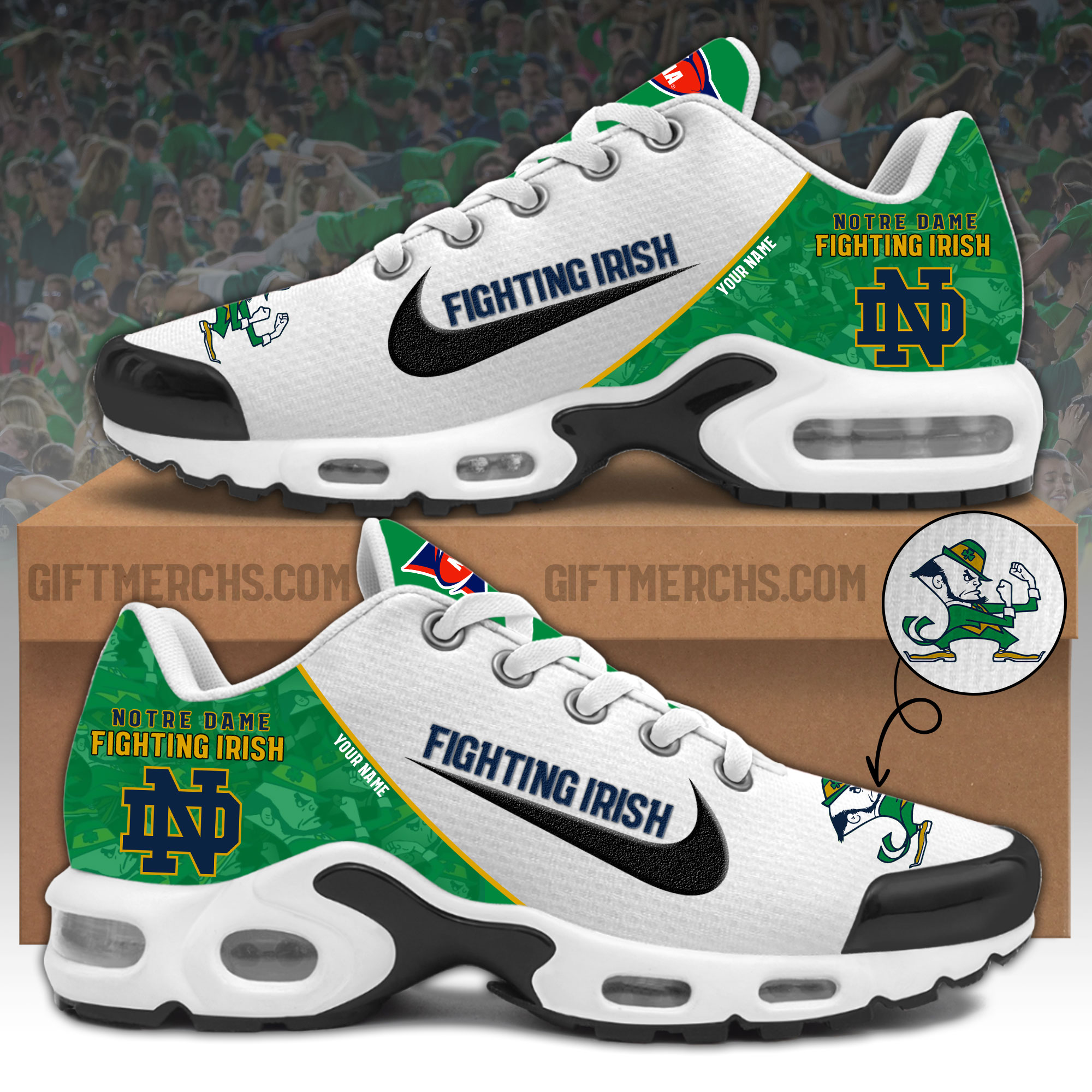 Notre Dame Fighting Irish Personalized Shoes - Famjoys Notre Dame Fighting Irish Personalized Shoes - Famjoys