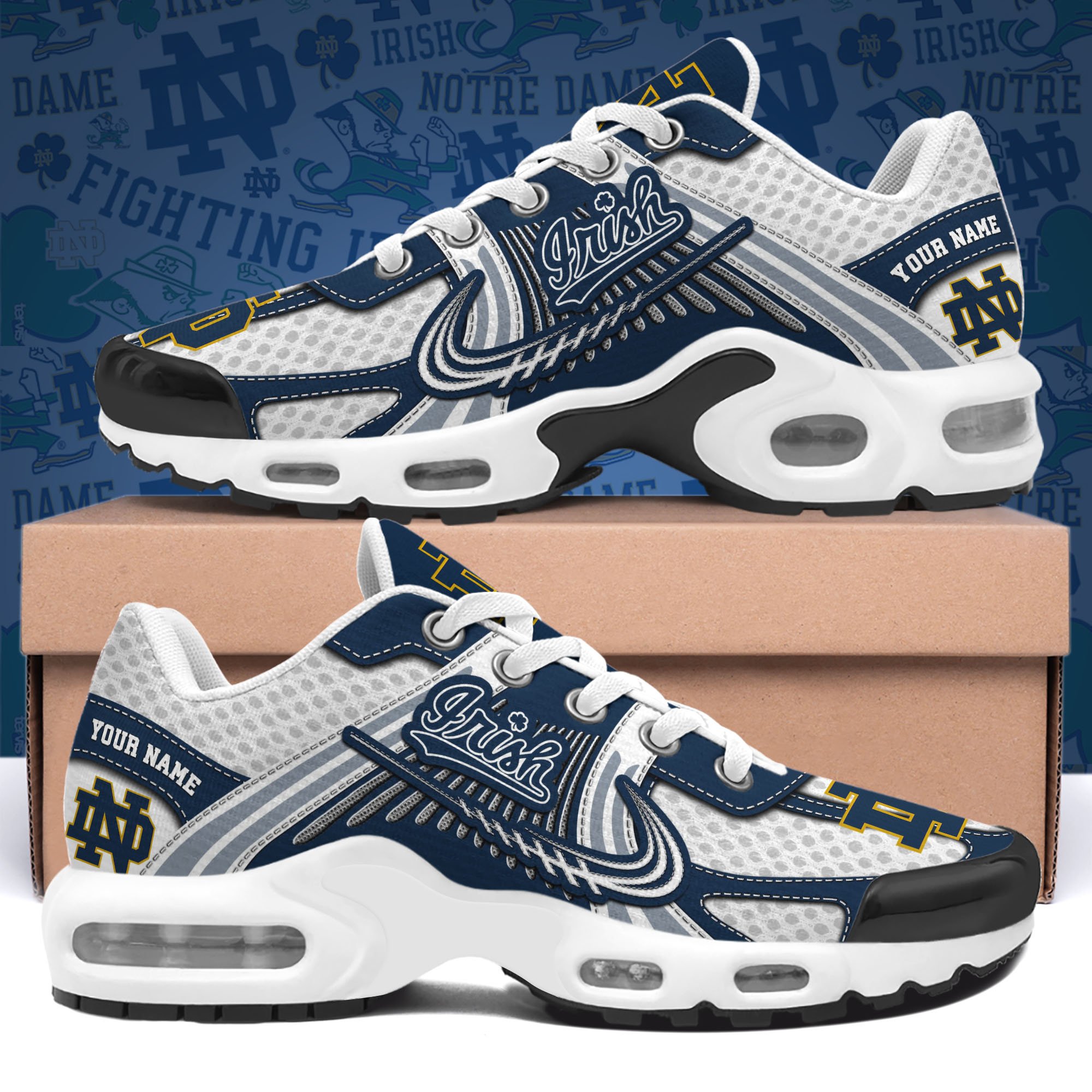Notre Dame Fighting Irish TN Shoes Custom Your Name, Sport Shoes, Gifts For Fans, Sport Gifts For Him ETRG-62360 - Famjoys Notre Dame Fighting Irish TN Shoes Custom Your Name, Sport Shoes, Gifts For Fans, Sport Gifts For Him ETRG-62360 - Famjoys