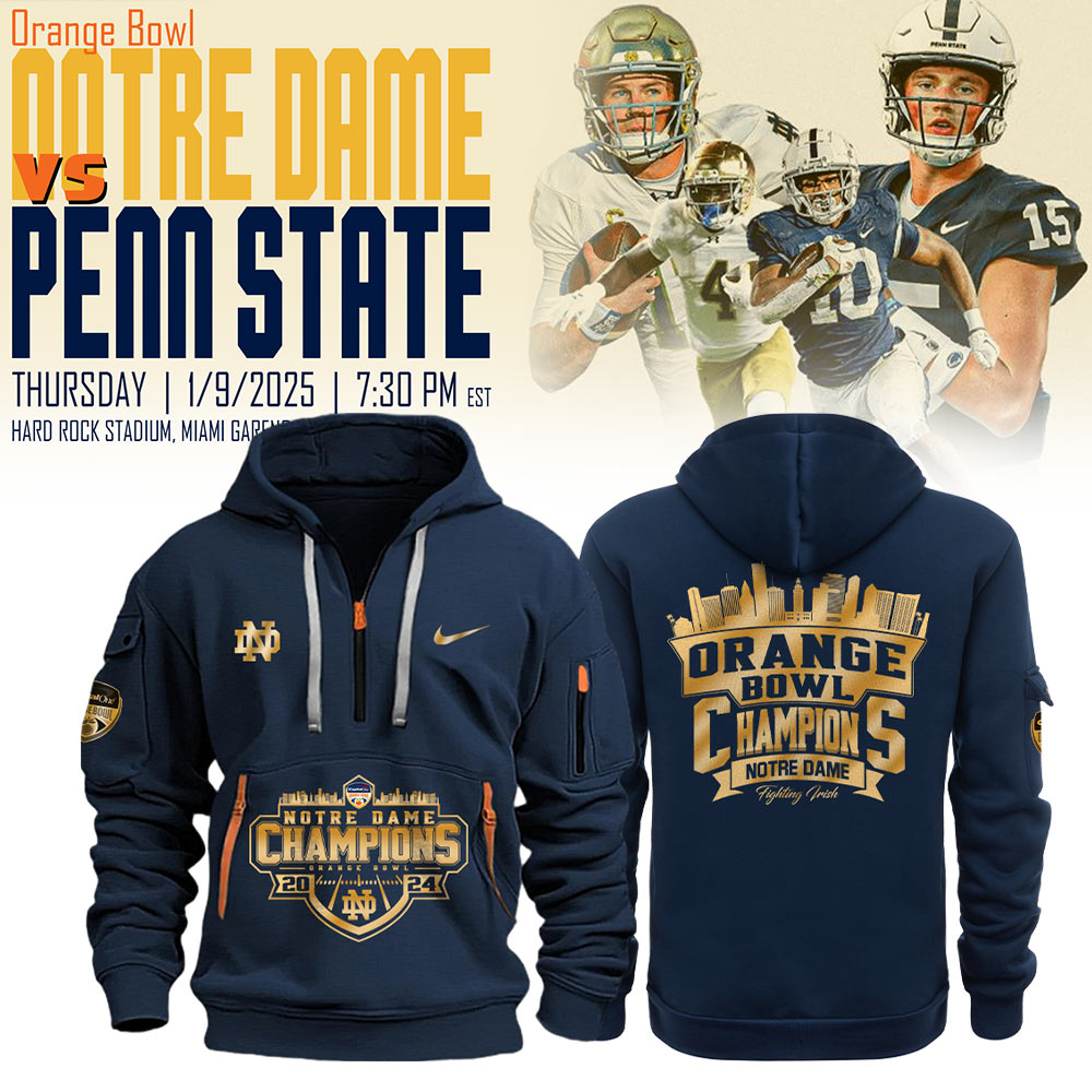 Notre Dame Football Orange Bowl Champions Hoodies - Famjoys Notre Dame Football Orange Bowl Champions Hoodies - Famjoys