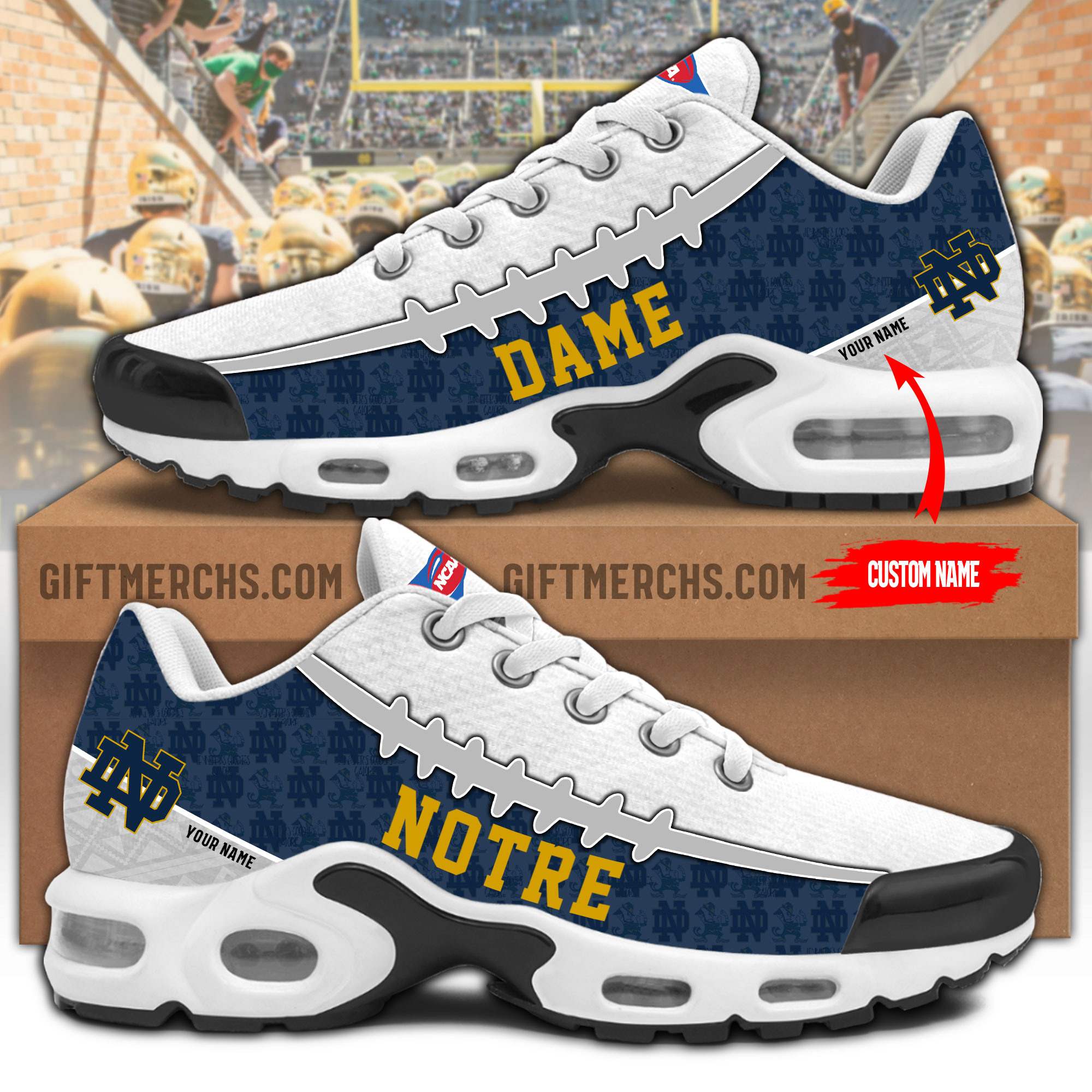 Notre Dame Personalized Shoes - Famjoys Notre Dame Personalized Shoes - Famjoys