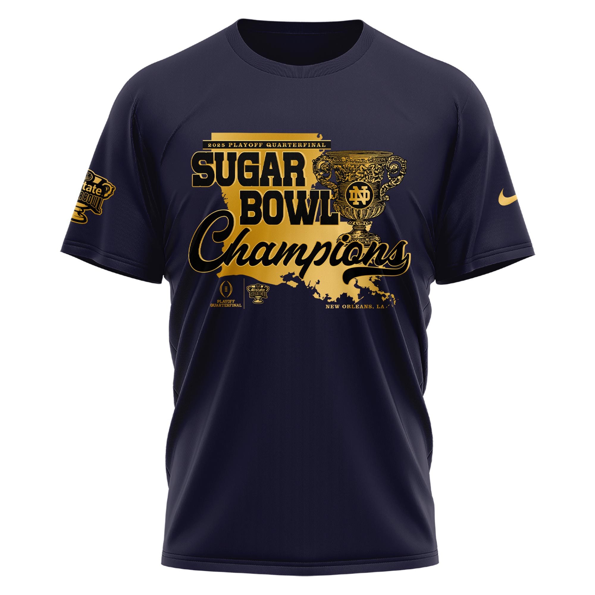 Notre Dame x Sugar Bowl Champions Tshirt v2 - Famjoys Notre Dame x Sugar Bowl Champions Tshirt v2 - Famjoys