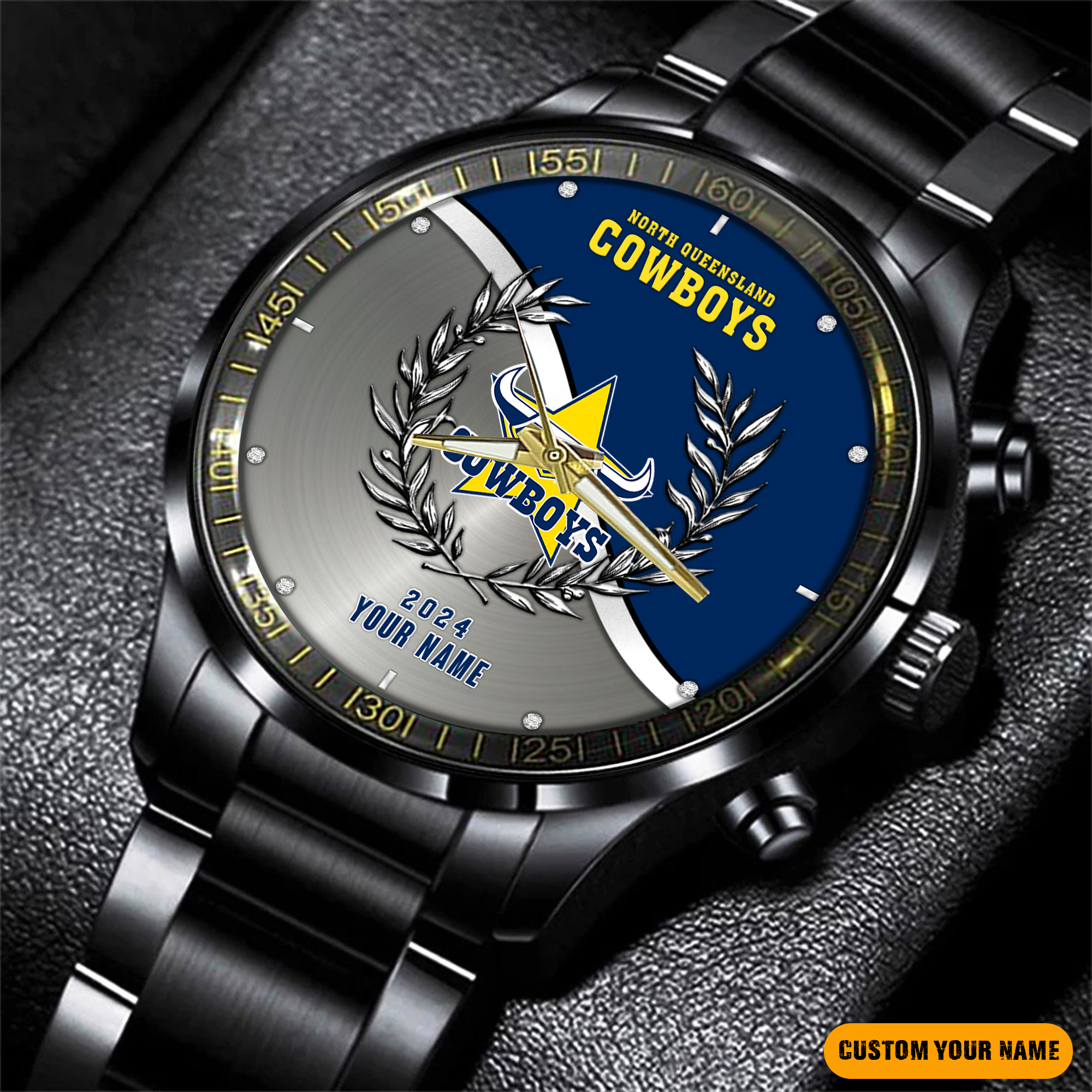 NQ Cowboys Black Fashion Watch Custom Your Name V1 - Famjoys NQ Cowboys Black Fashion Watch Custom Your Name V1 - Famjoys