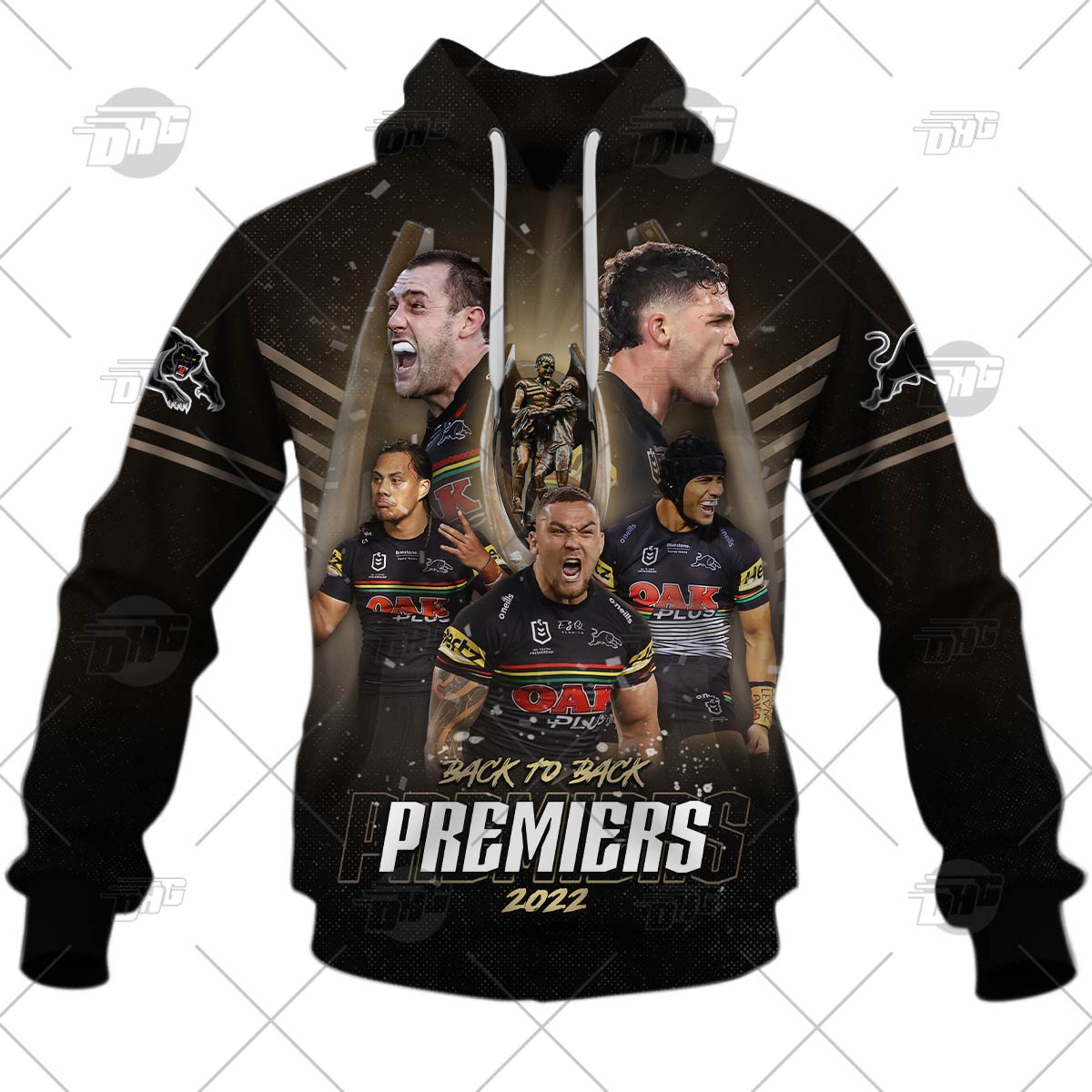 NRL Penrith Panthers 2022 Back To Back Premiers Fan Hoodie Shirt - Famjoys NRL Penrith Panthers 2022 Back To Back Premiers Fan Hoodie Shirt - Famjoys