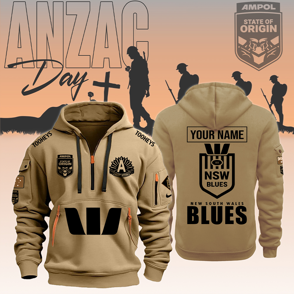 NSW Blues Anzac Day New Hoodie - Famjoys NSW Blues Anzac Day New Hoodie - Famjoys