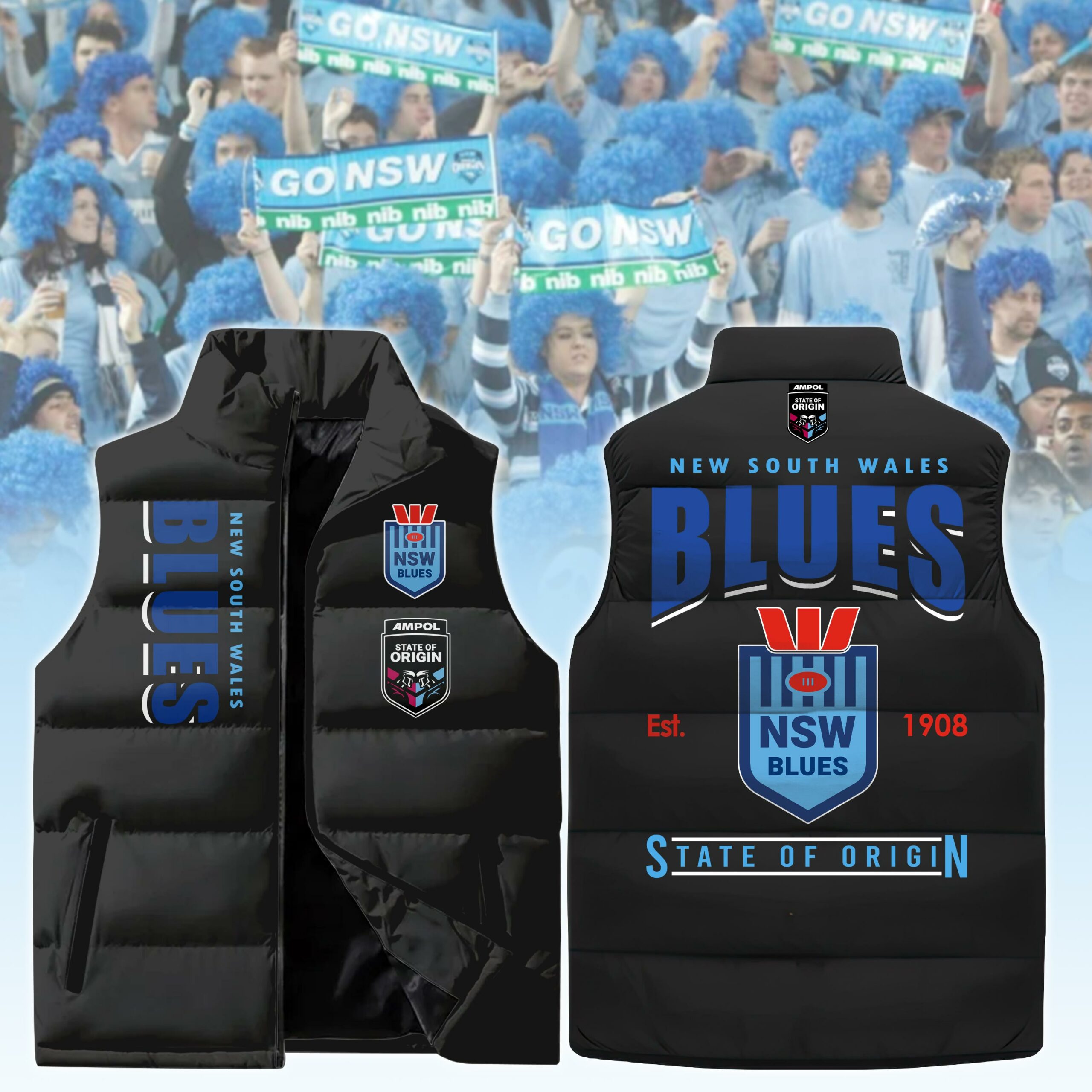 NSW Blues Sleeveless Jacket - Famjoys NSW Blues Sleeveless Jacket - Famjoys