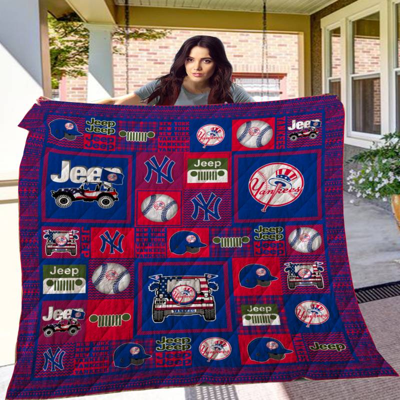 NYY Jeep Quilt Blanket - Famjoys NYY Jeep Quilt Blanket - Famjoys