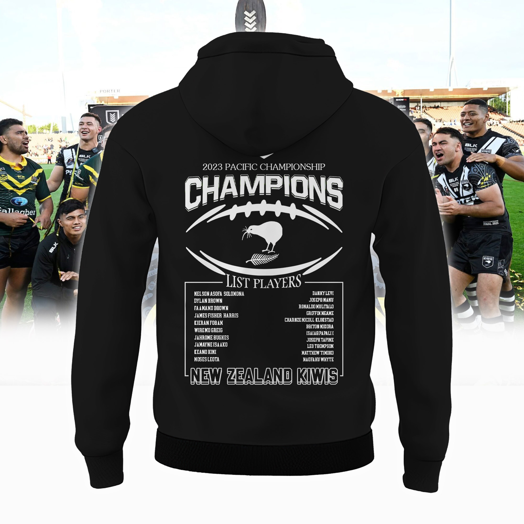 NZ Kiwis 2023 Pacific Championship Champions Hoodie - Famjoys NZ Kiwis 2023 Pacific Championship Champions Hoodie - Famjoys