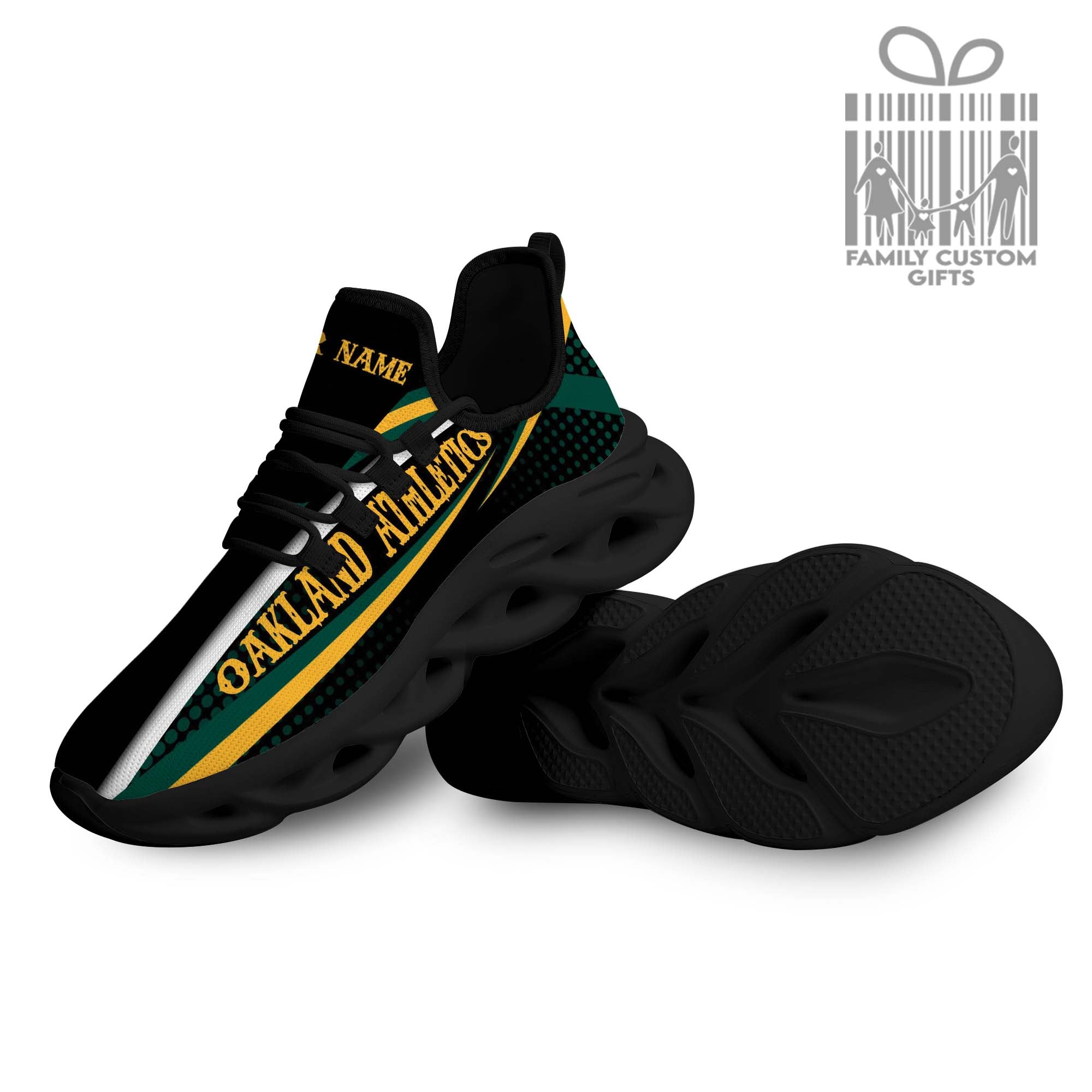 Oakland Athletics Custom Baseball Personalized Max Soul Sneakers Running Sport Shoes for Men Women - Famjoys Oakland Athletics Custom Baseball Personalized Max Soul Sneakers Running Sport Shoes for Men Women - Famjoys
