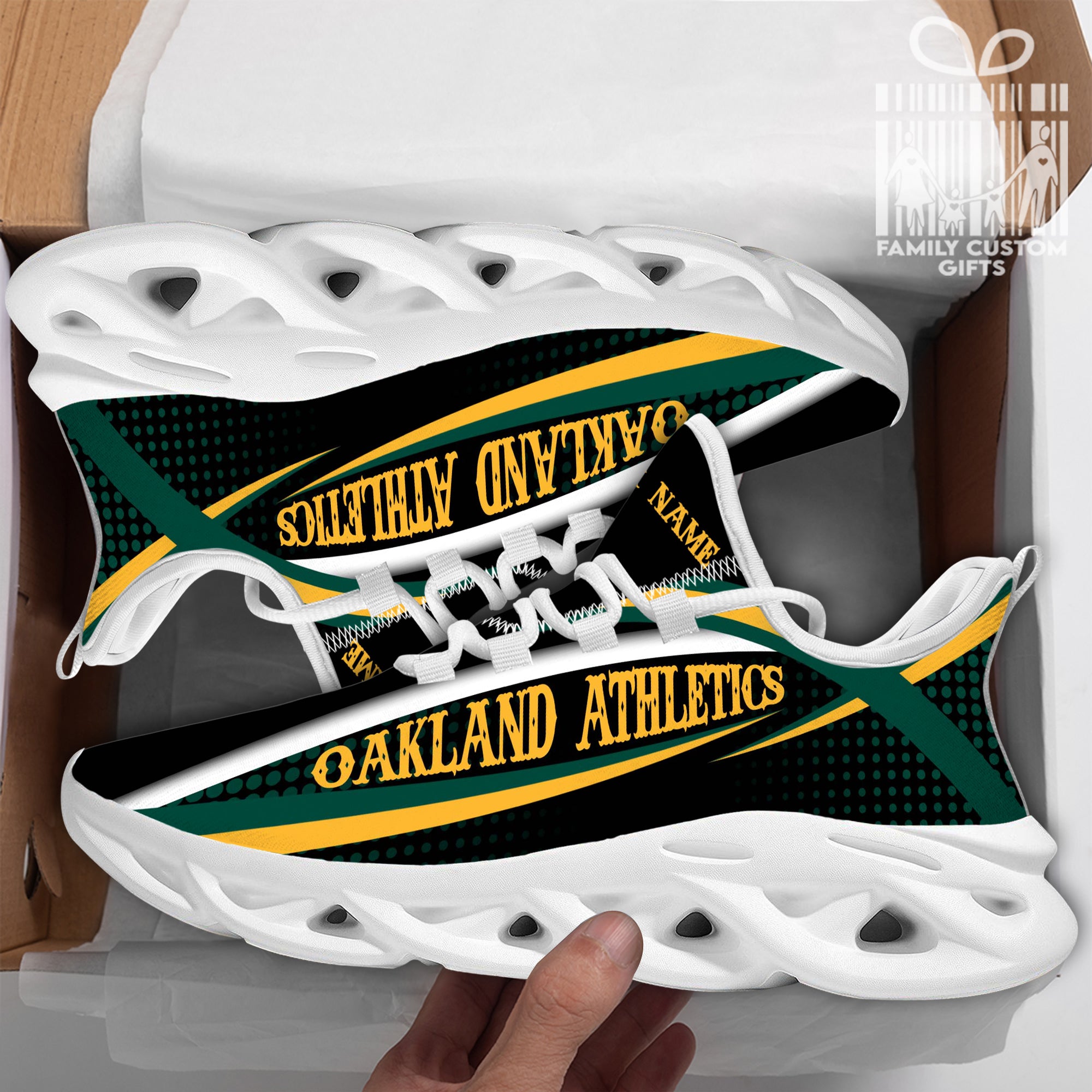 Oakland Athletics Custom Baseball Personalized Max Soul Sneakers Running Sport Shoes for Men Women - Famjoys Oakland Athletics Custom Baseball Personalized Max Soul Sneakers Running Sport Shoes for Men Women - Famjoys