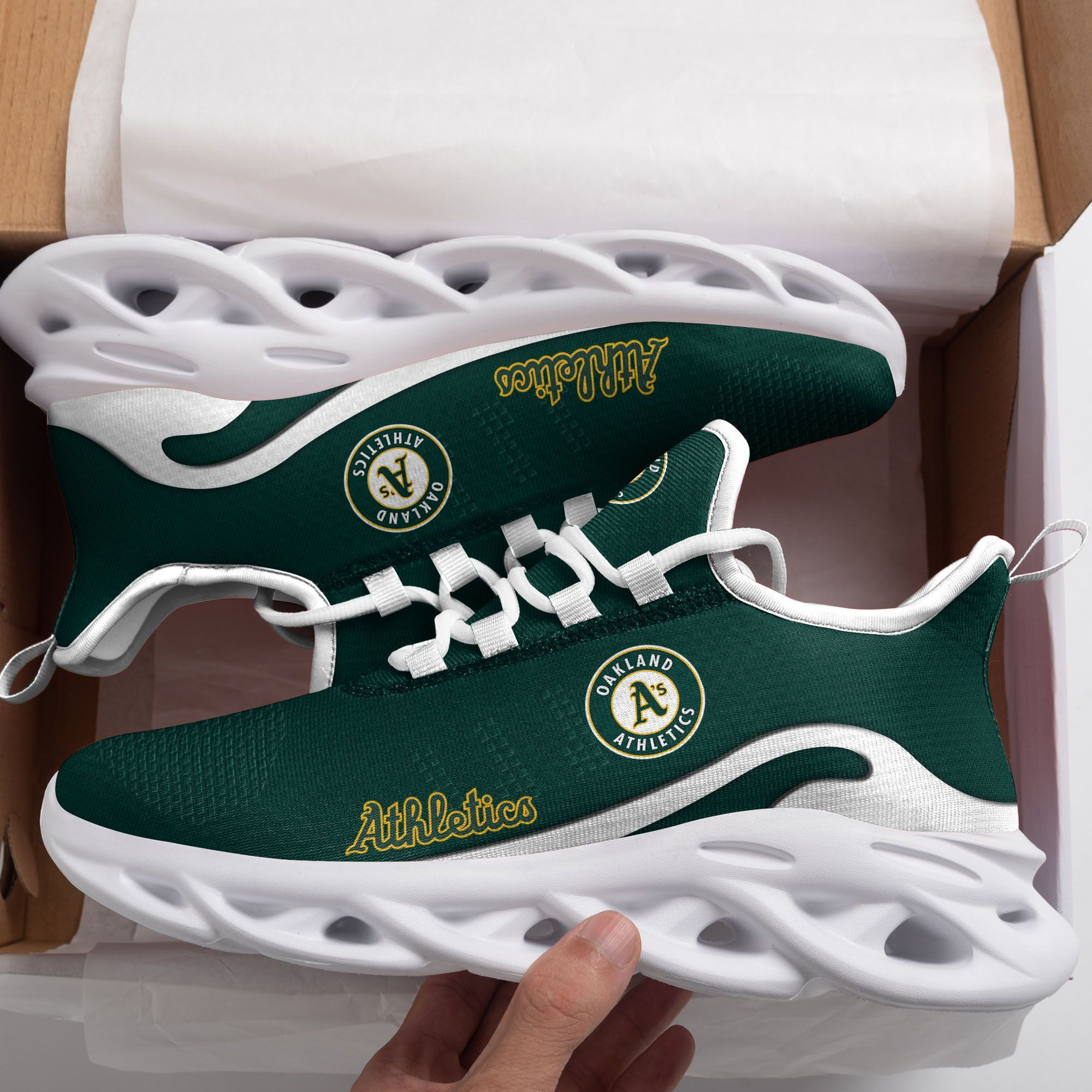 Oakland Athletics   D Printed  Max Soul Clunky Sneaker Shoes