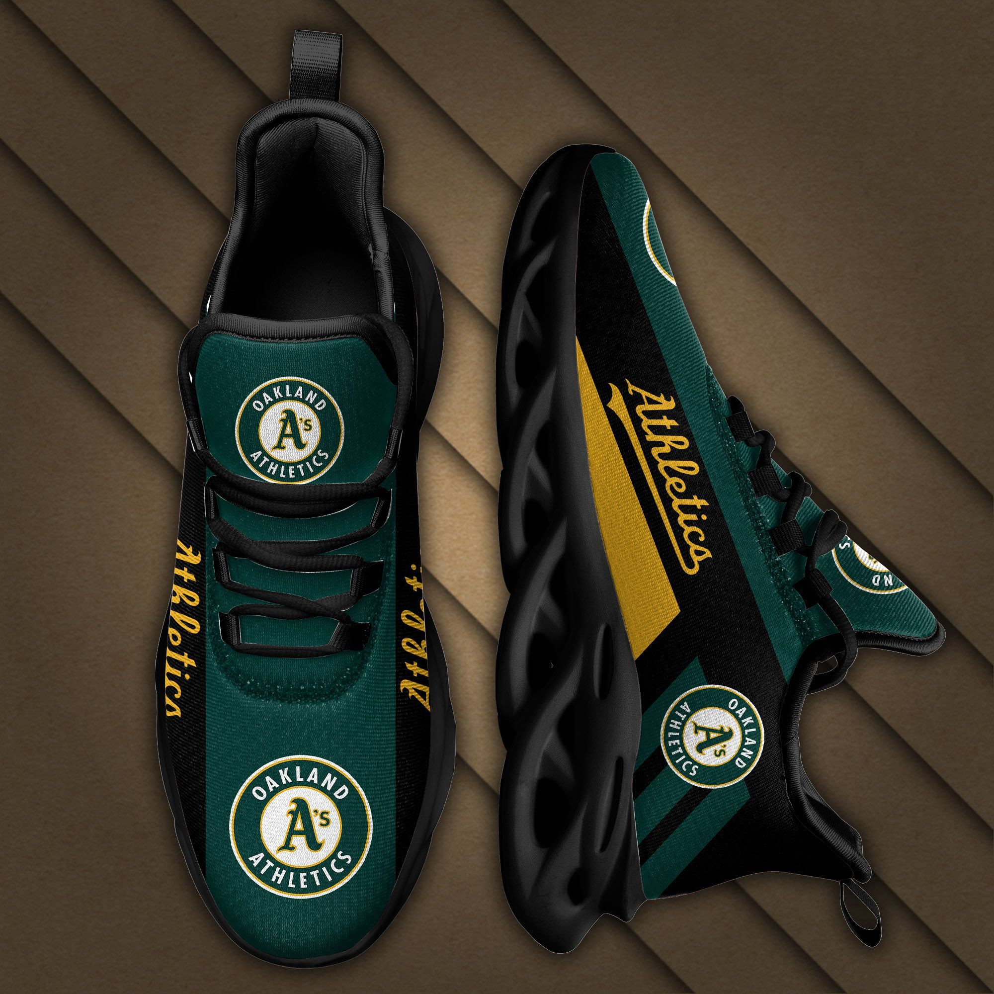 Oakland Athletics Max Soul Sneakers Running Sports Shoes - Famjoys Oakland Athletics Max Soul Sneakers Running Sports Shoes - Famjoys