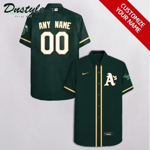 Oakland Athletics Personalized Black Hawaiian Shirt - Famjoys Oakland Athletics Personalized Black Hawaiian Shirt - Famjoys