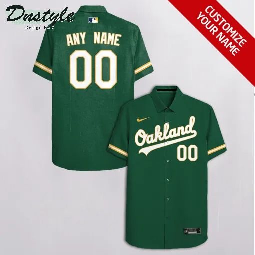 Oakland Athletics Personalized Green Hawaiian Shirt - Famjoys Oakland Athletics Personalized Green Hawaiian Shirt - Famjoys