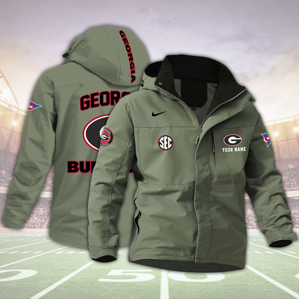 OCYLPC2838 Georgia Bulldogs football Windbreaker Outdoor Jacket - Famjoys OCYLPC2838 Georgia Bulldogs football Windbreaker Outdoor Jacket - Famjoys