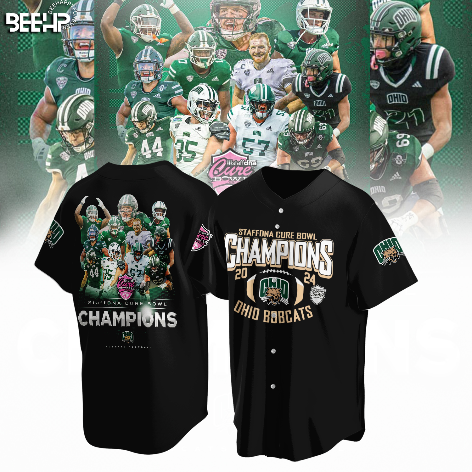 OHIO BOBCATS StaffDNA CURE BOWL CHAMPIONS Shirt - Famjoys OHIO BOBCATS StaffDNA CURE BOWL CHAMPIONS Shirt - Famjoys