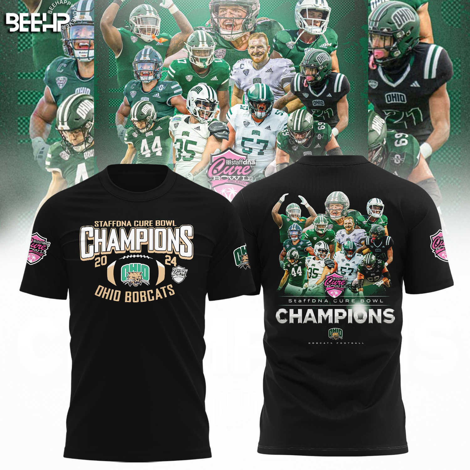 OHIO BOBCATS StaffDNA CURE BOWL CHAMPIONS Shirt - Famjoys OHIO BOBCATS StaffDNA CURE BOWL CHAMPIONS Shirt - Famjoys