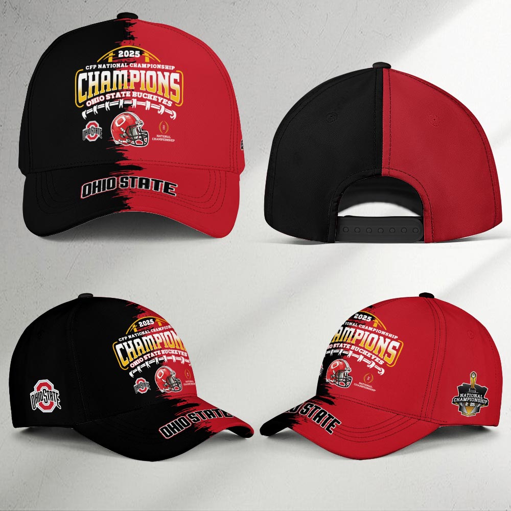 Ohio State Buckeyes 2025 CFP National Championship Hat - Famjoys Ohio State Buckeyes 2025 CFP National Championship Hat - Famjoys