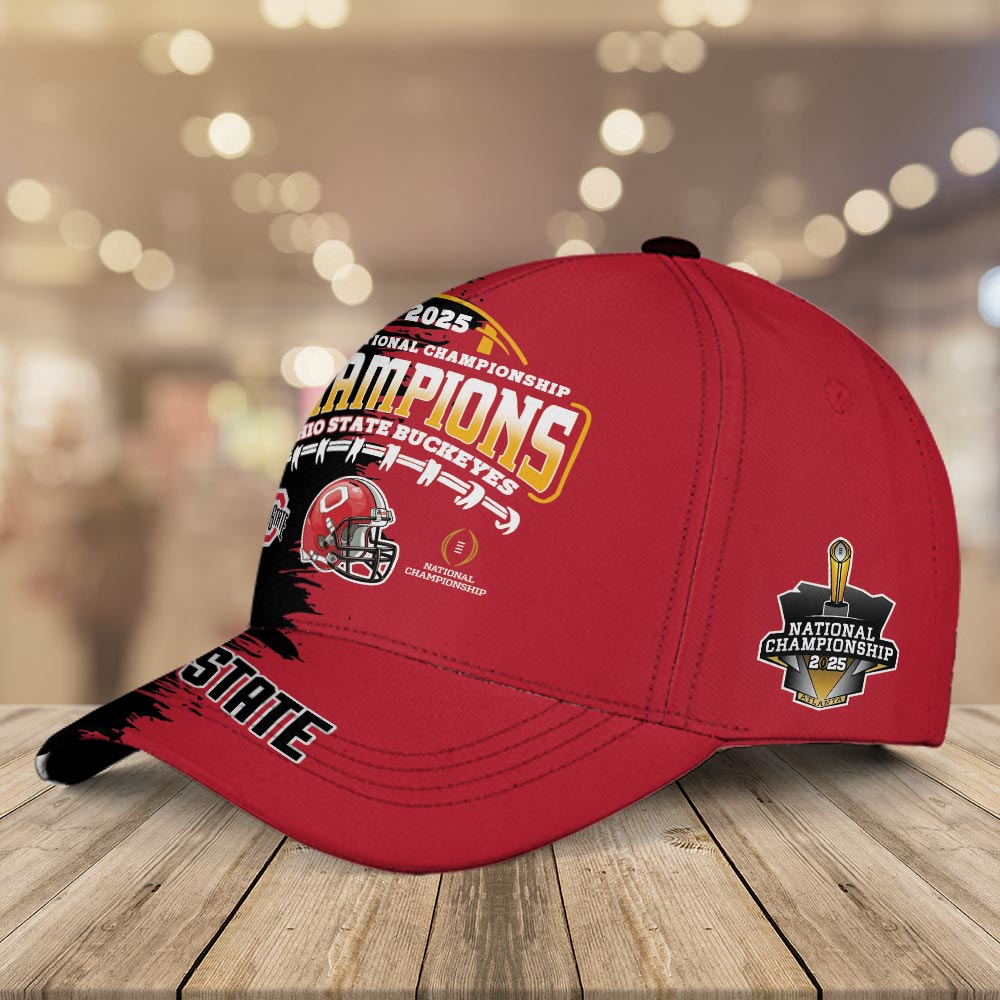 Ohio State Buckeyes 2025 CFP National Championship Hat - Famjoys Ohio State Buckeyes 2025 CFP National Championship Hat - Famjoys