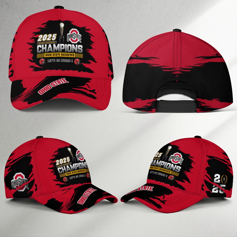 Ohio State Buckeyes 2025 National Champions Cap - Famjoys Ohio State Buckeyes 2025 National Champions Cap - Famjoys
