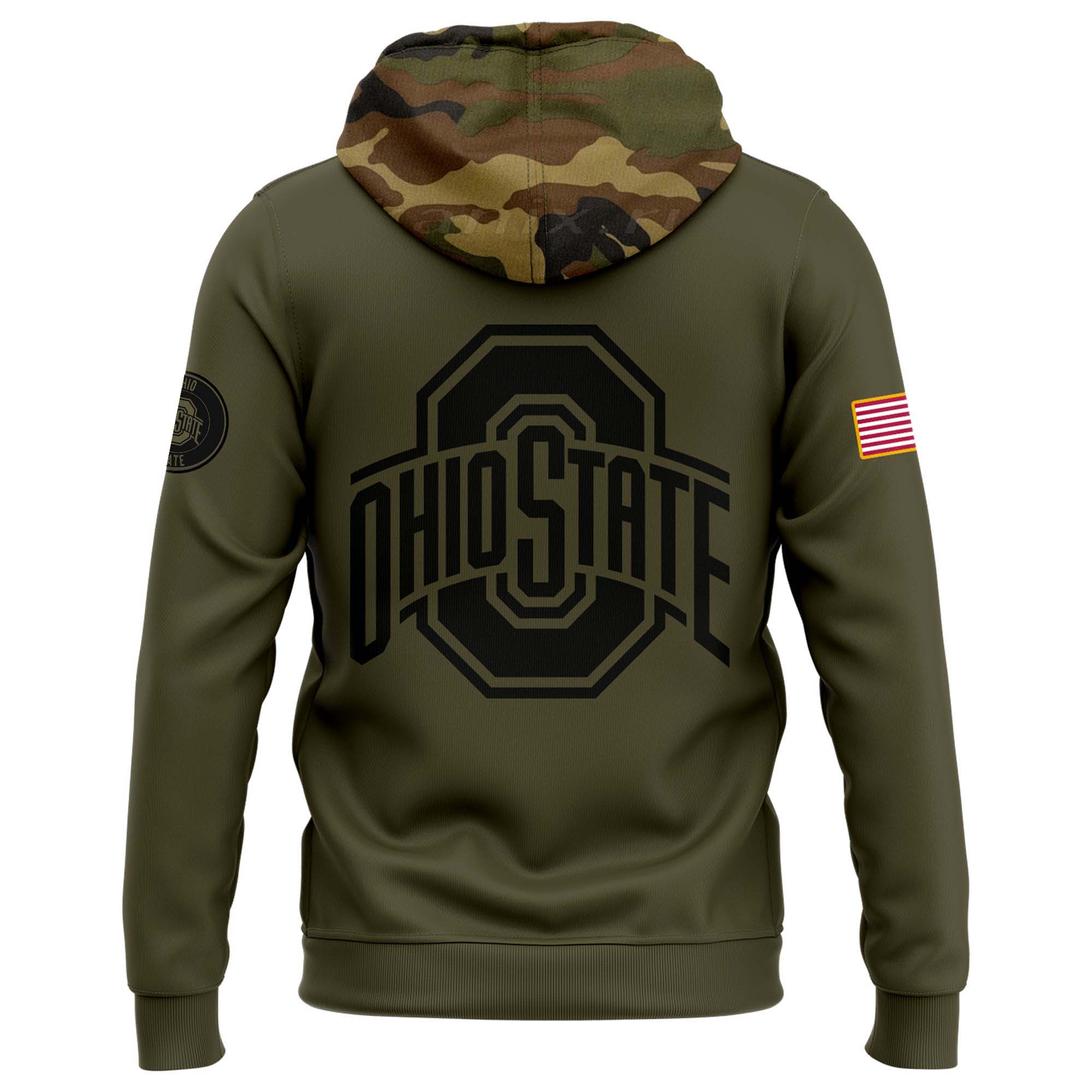 Ohio State Buckeyes Camo Salute to Service Club Fleece Pullover Hoodie - Famjoys Ohio State Buckeyes Camo Salute to Service Club Fleece Pullover Hoodie - Famjoys